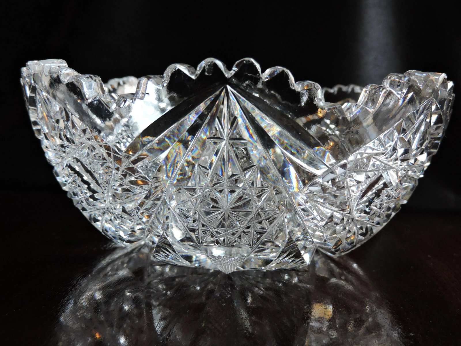 C 1853 J. Hoare & Co. American Brilliant Cut Glass Low Bowl - 6