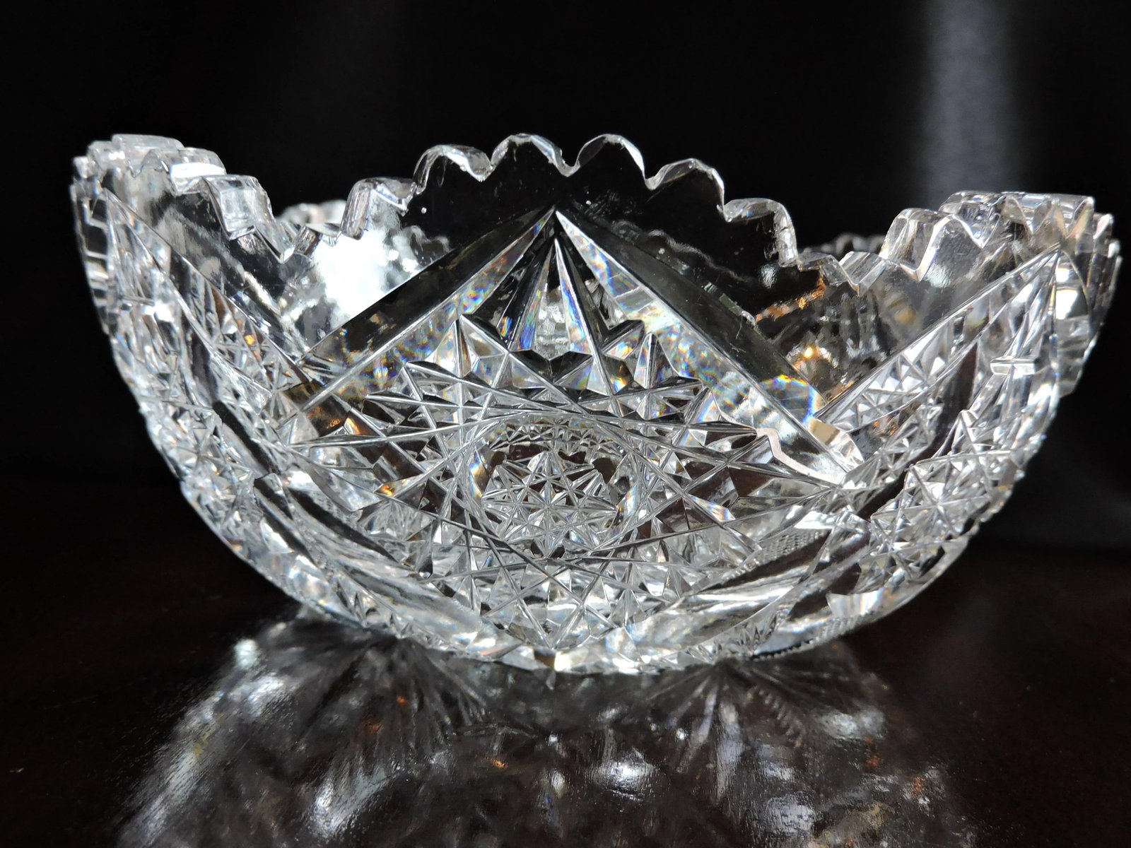 C 1853 J. Hoare & Co. American Brilliant Cut Glass Low Bowl - 7