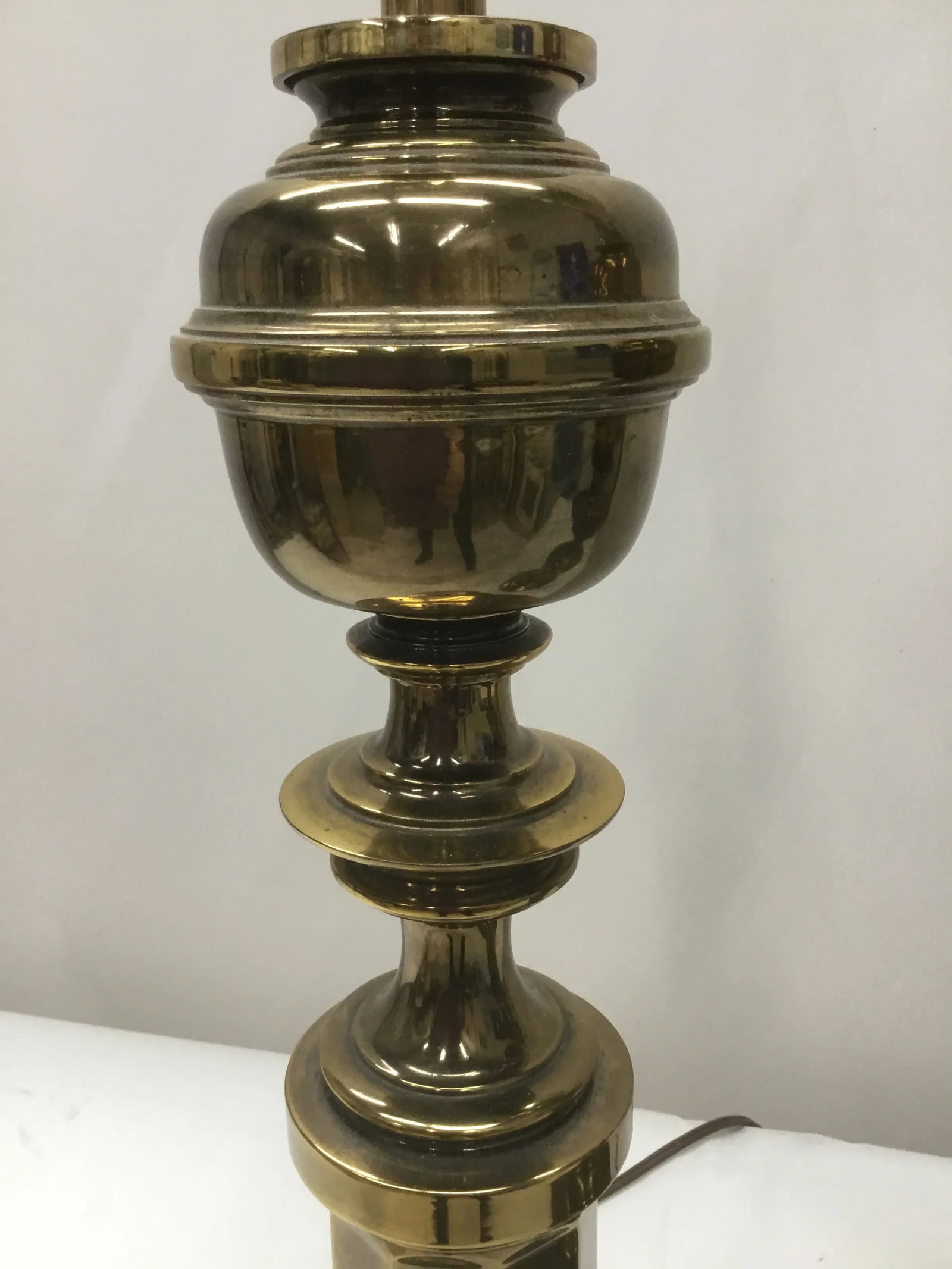 Vintage Patinated Brass Stiffel Lamps - a Pair - 4