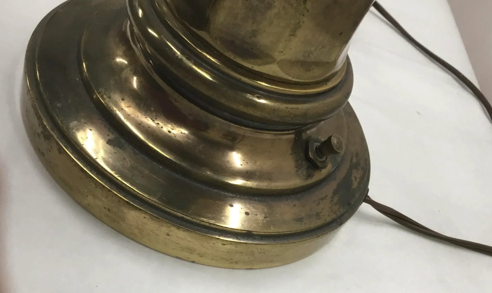 Vintage Patinated Brass Stiffel Lamps - a Pair - 9