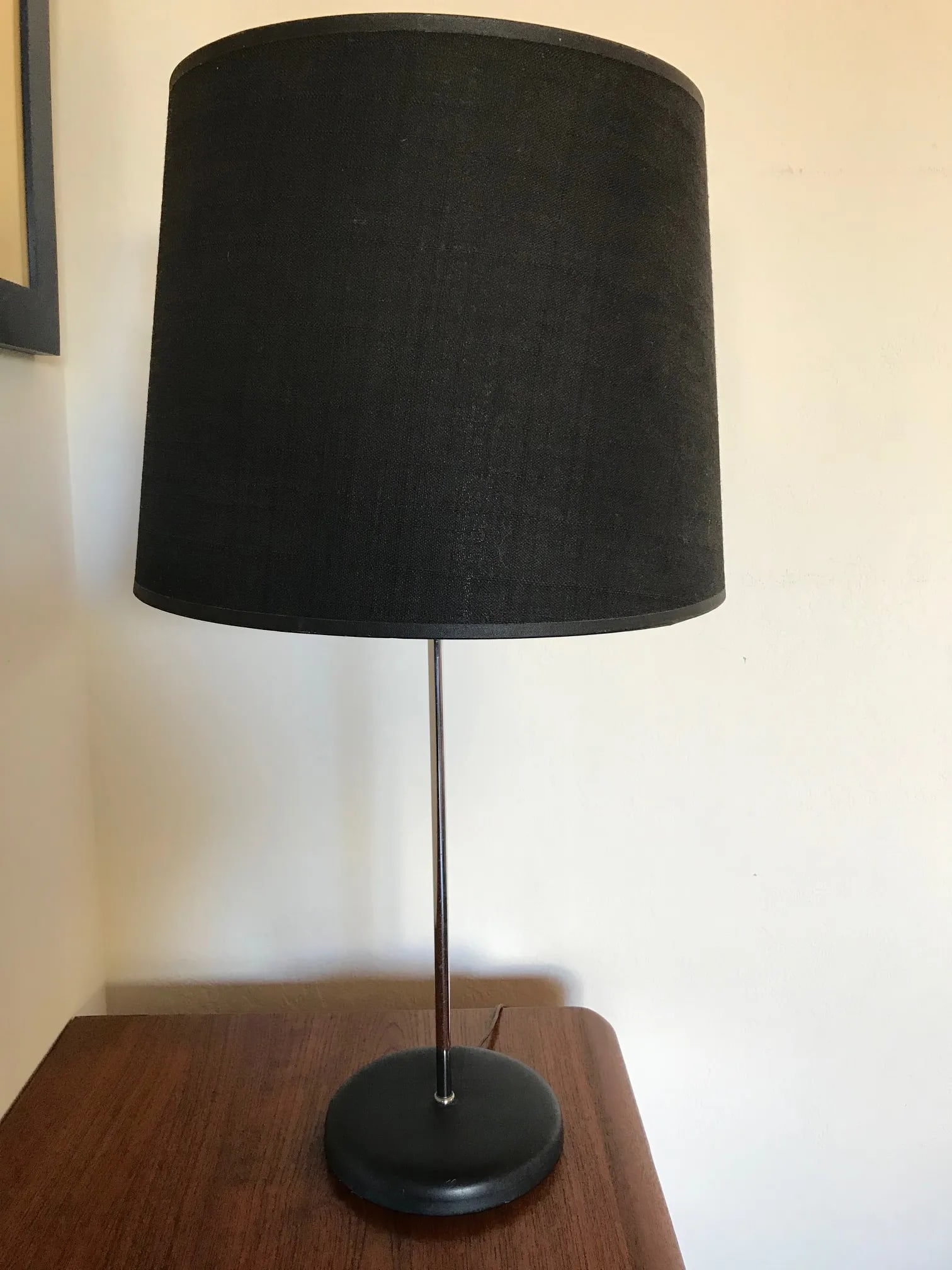 1970s George Kovacs Chromed and Black Table Lamp With Original Black Shade - 11