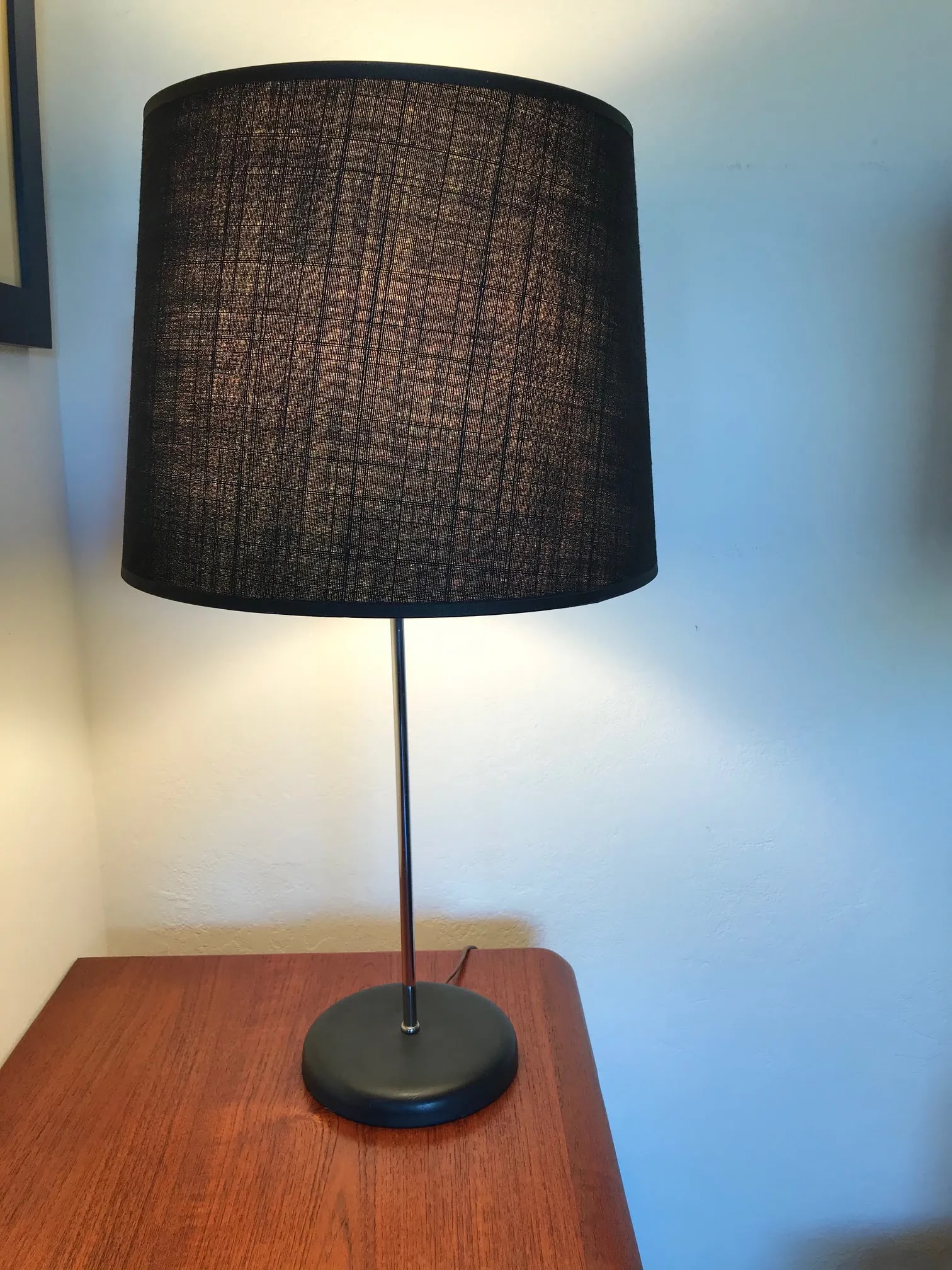 1970s George Kovacs Chromed and Black Table Lamp With Original Black Shade - 3