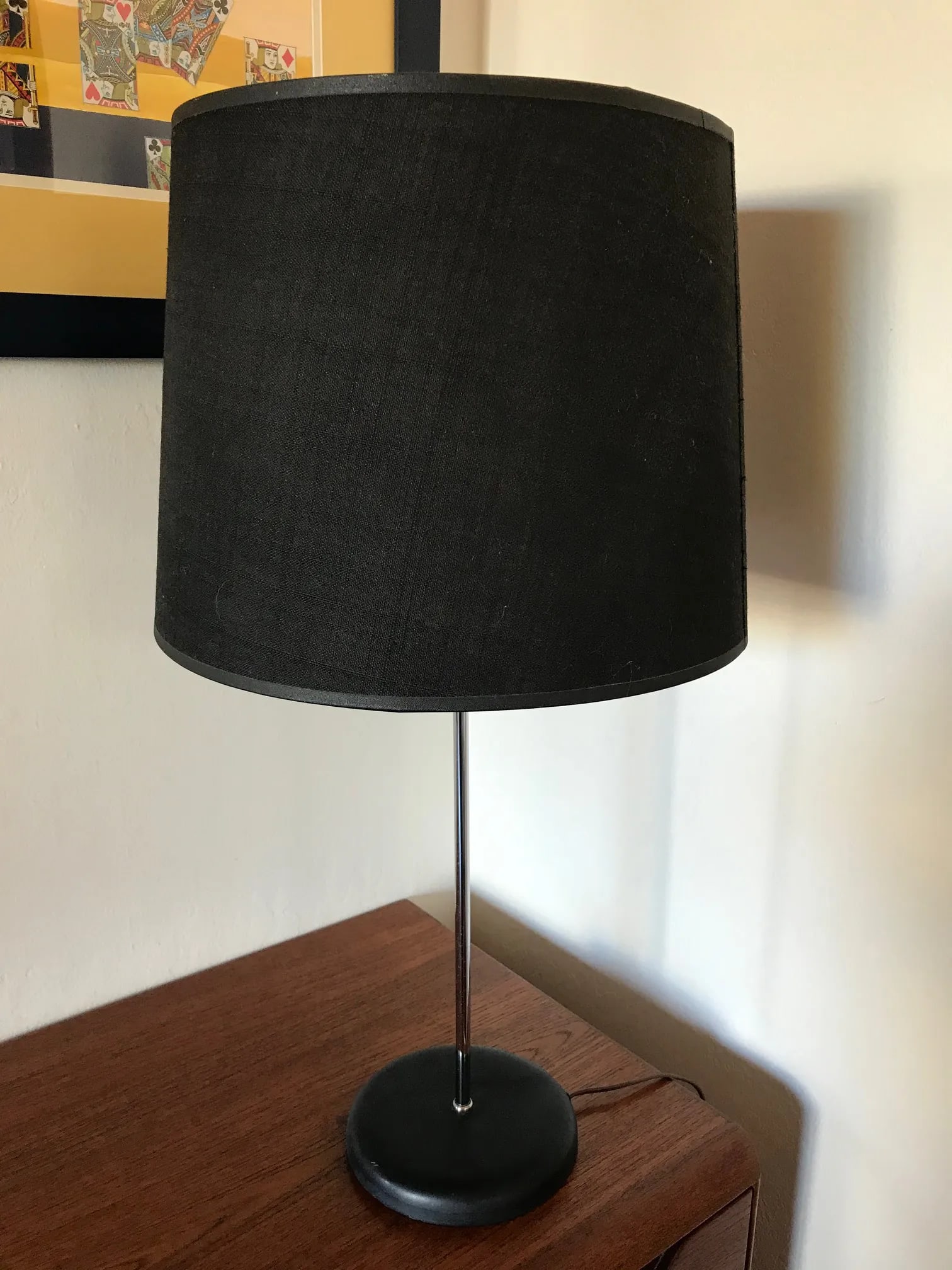 1970s George Kovacs Chromed and Black Table Lamp With Original Black Shade - 4