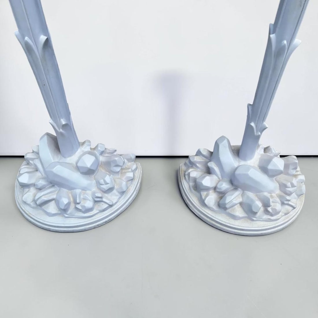 Serge Roche Style Torchere Palm Floor Lamps - a Pair - 8