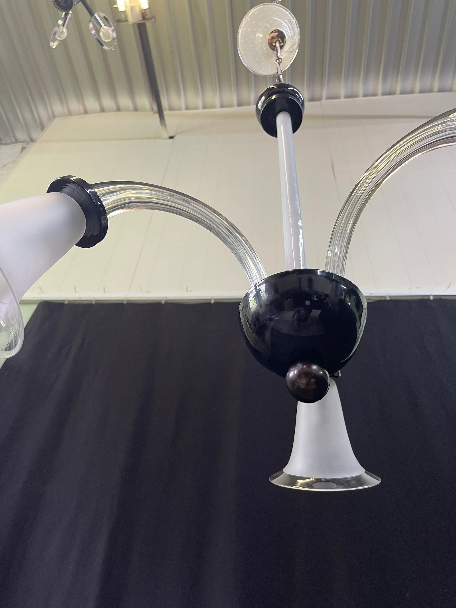 Italian Art Deco Murano Glass Tulip Chandelier - 12