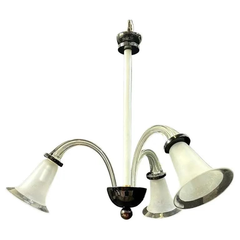 Italian Art Deco Murano Glass Tulip Chandelier - 13