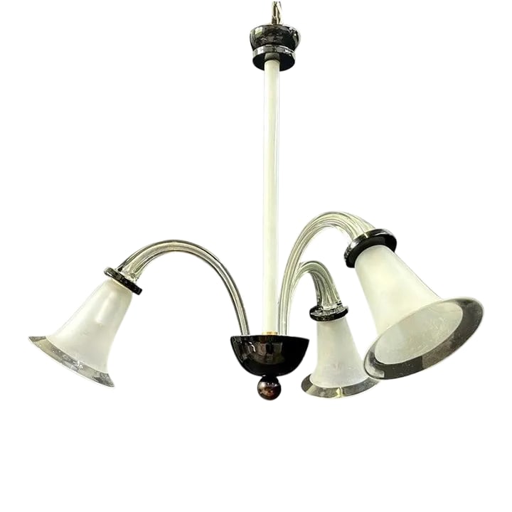 Italian Art Deco Murano Glass Tulip Chandelier (1 of 13)