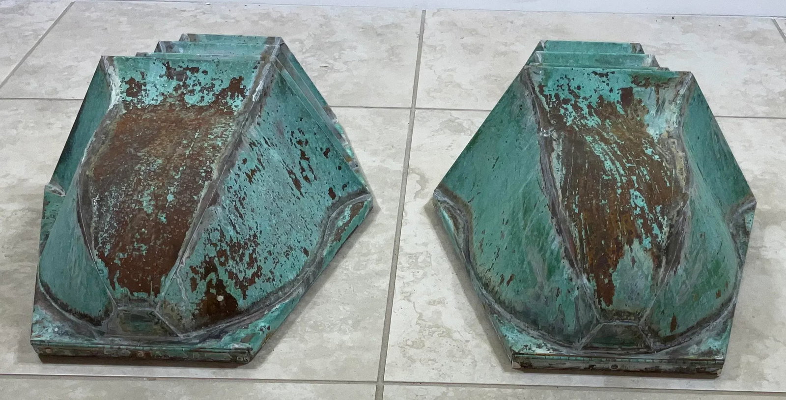 1960s Large Brass Wall Lantern Sconces - a Pair - 3