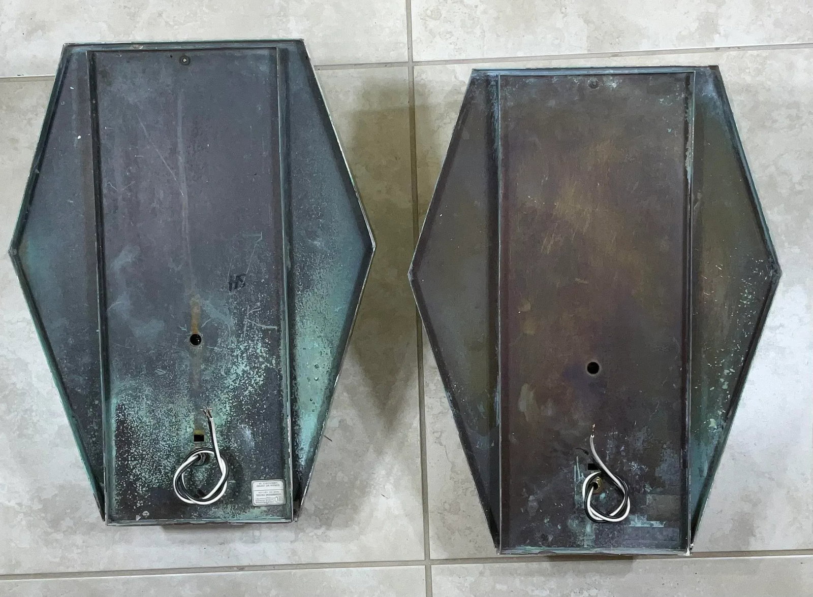 1960s Large Brass Wall Lantern Sconces - a Pair - 5