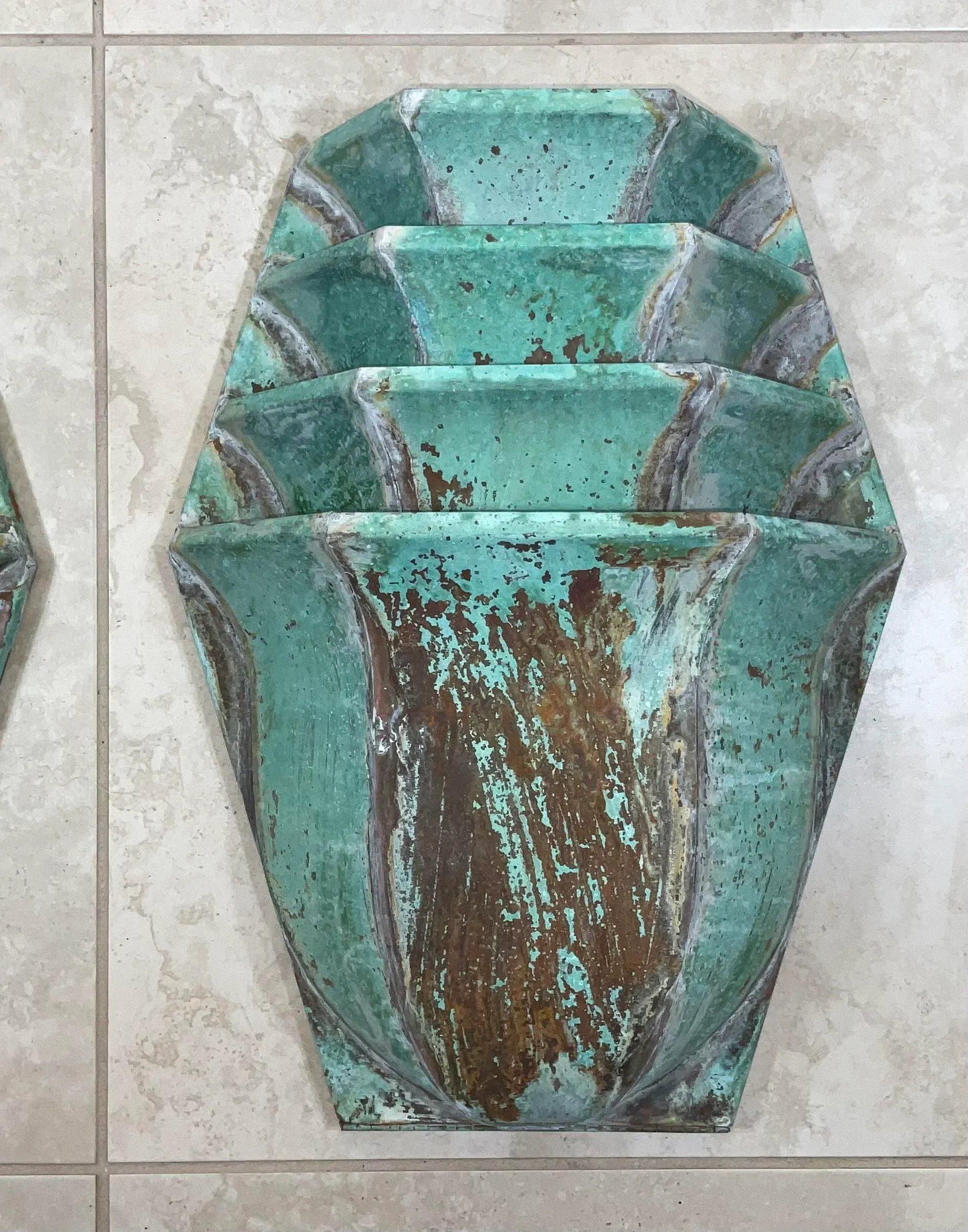 1960s Large Brass Wall Lantern Sconces - a Pair - 8