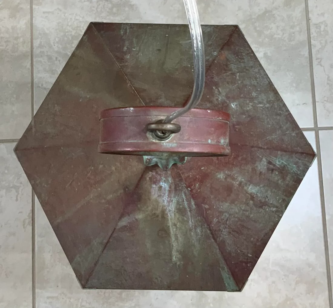Large Hexagon Copper Lantern - 3