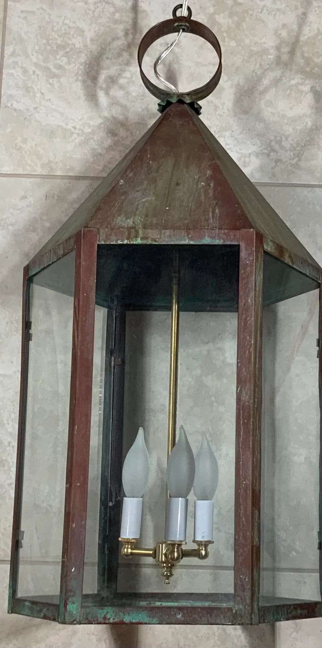 Large Hexagon Copper Lantern - 5