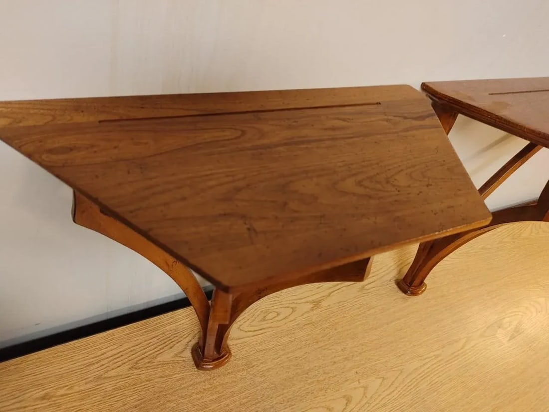 Pair 1990s Wood Wall Shelves - 3