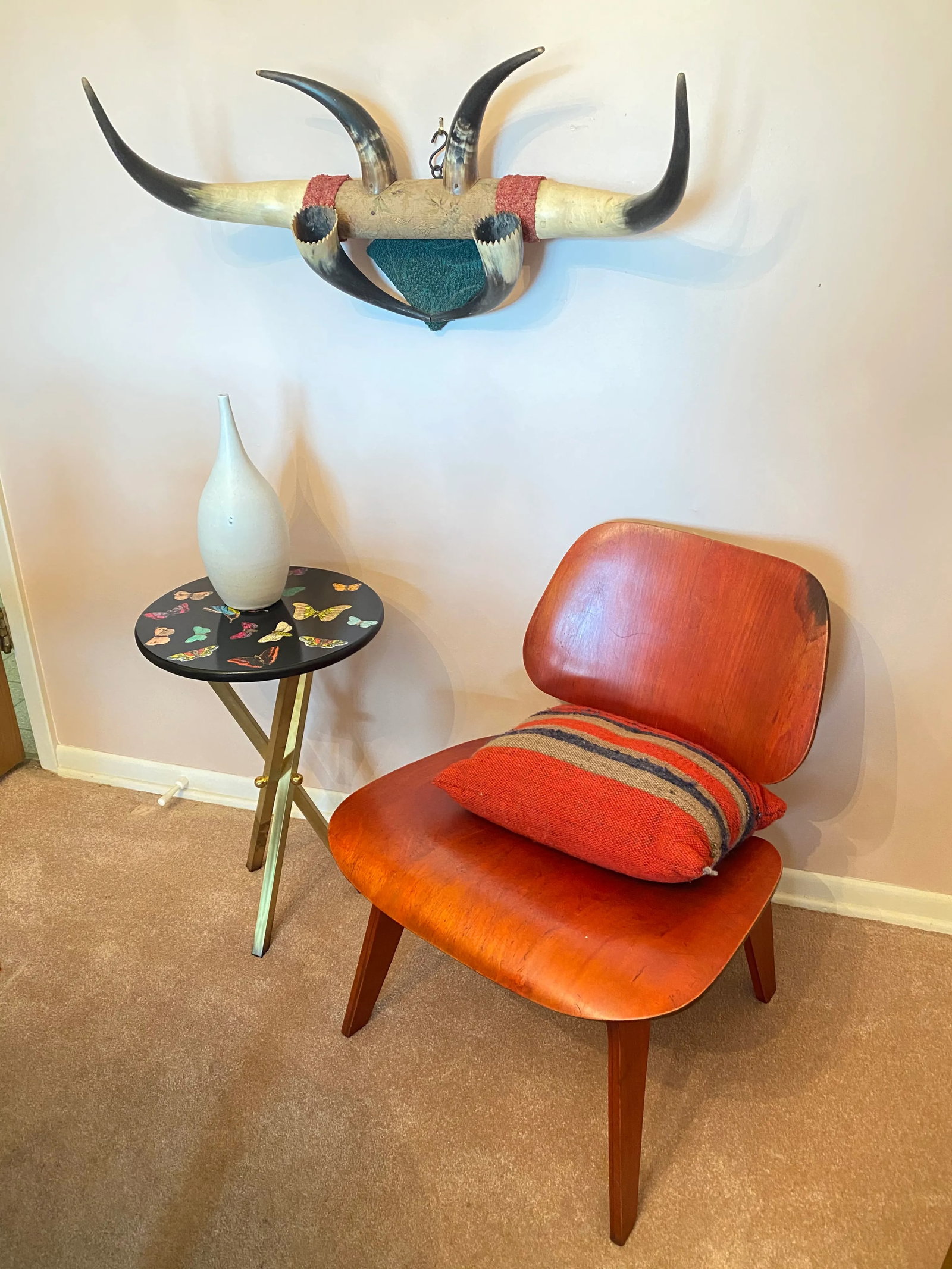 C. 1900 Cowboy Western 6 Steer Horn Wall Mount Coat Hat Rack With Candle Sconces - 11