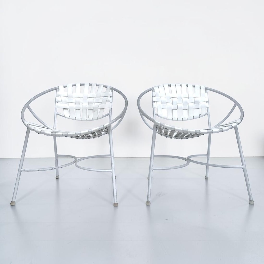 1960s Mid-Century Modern Wrought Iron Patio Radar Chairs - a Pair - 3