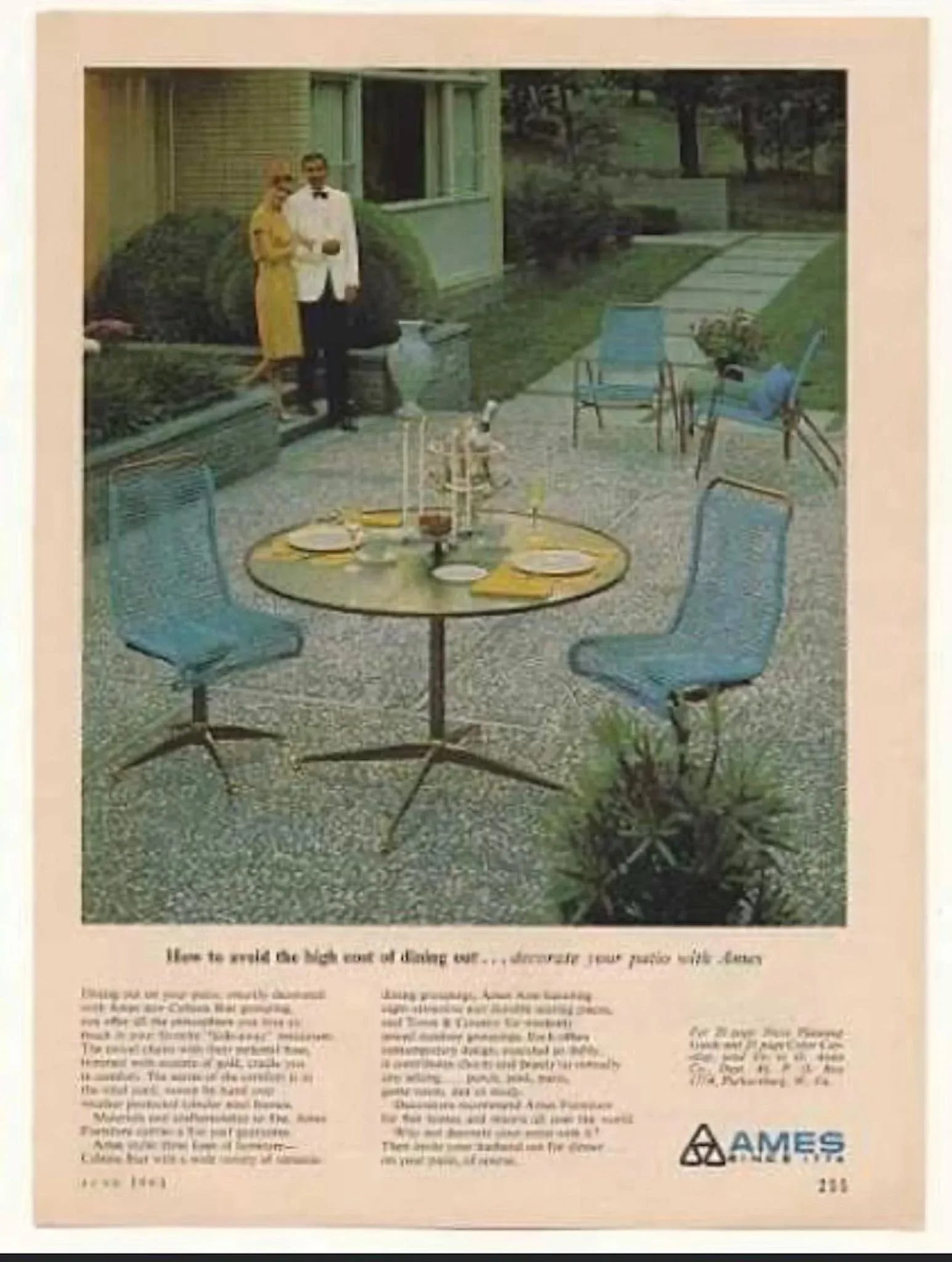 Restored Vintage Ames Aire Teal Cabana Star Swivel Patio Chairs - Set of 2 - 12