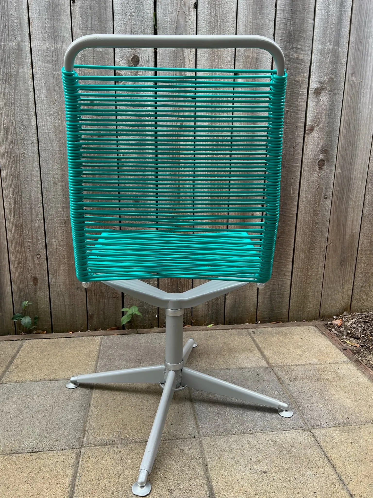 Restored Vintage Ames Aire Teal Cabana Star Swivel Patio Chairs - Set of 2 - 2
