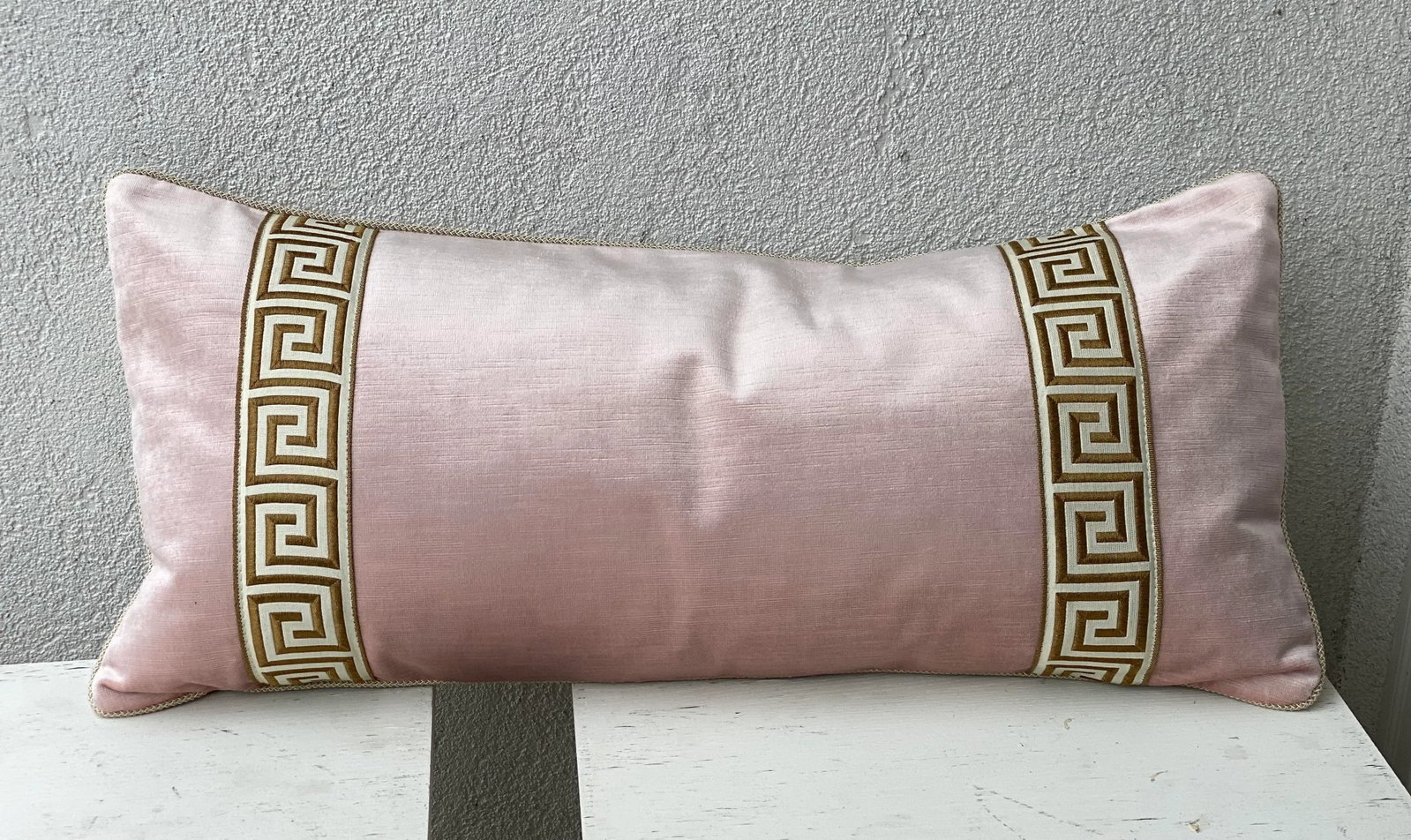 Contemporary Pink Velvet Lumbar Pillow - 8