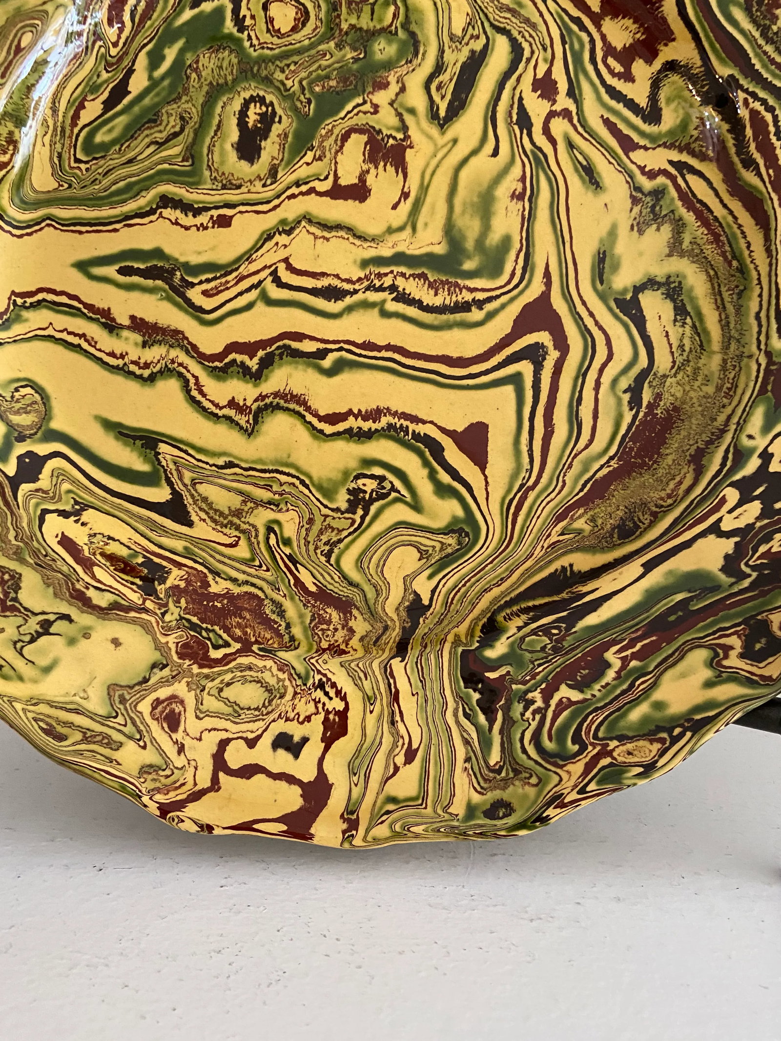 1980s Vintage French Marbleized Platter - 3