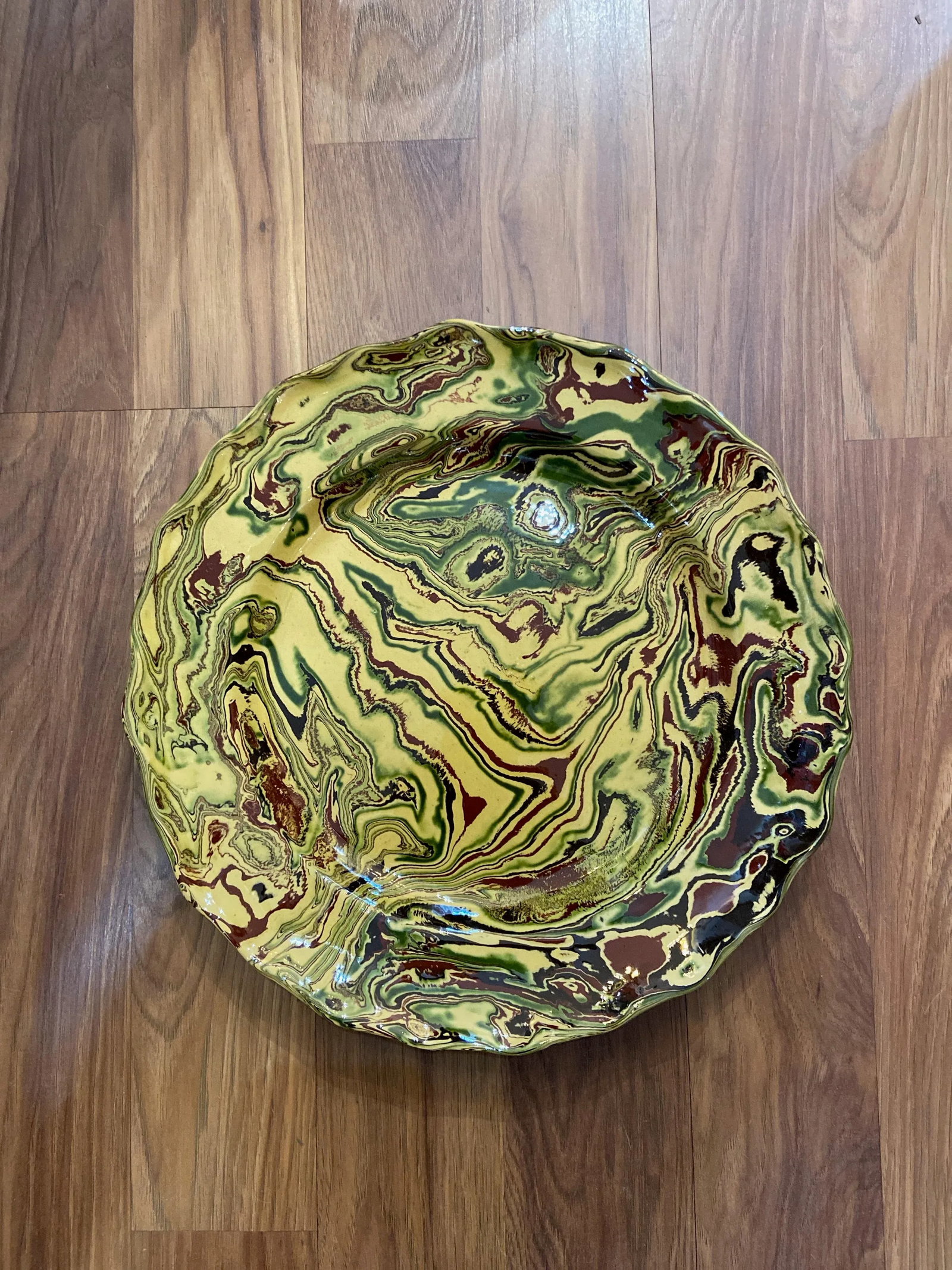 1980s Vintage French Marbleized Platter - 4