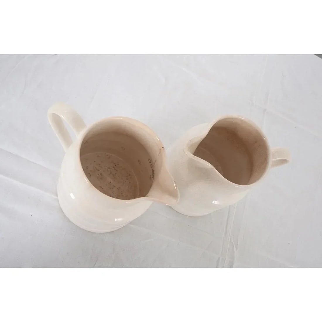 English Early 20th Century Ironstone Dairy Pitchers - A Pair - 2