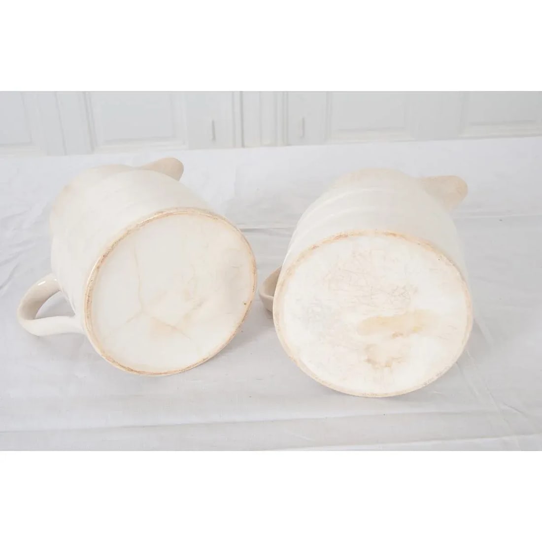 English Early 20th Century Ironstone Dairy Pitchers - A Pair - 5
