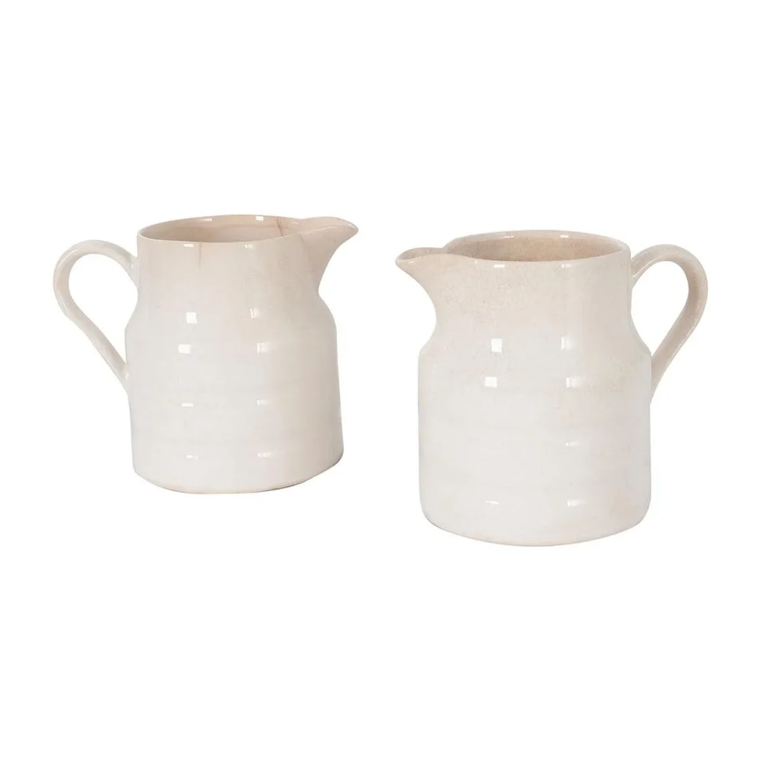 English Early 20th Century Ironstone Dairy Pitchers - A Pair - 6