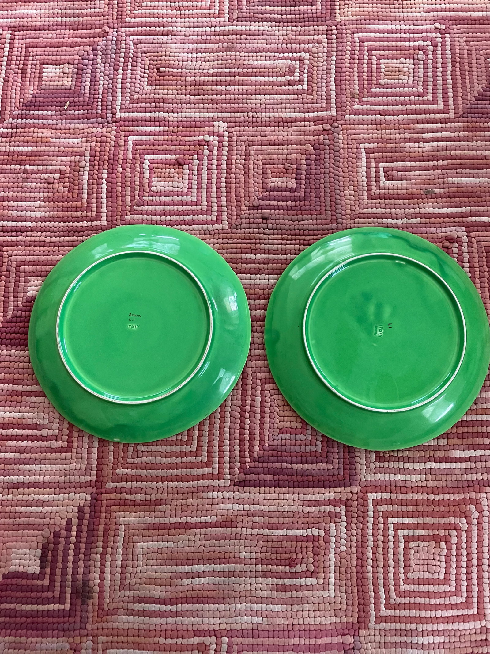 1960s Italian Large Cabbage Ware Plates- Set of 2 - 2
