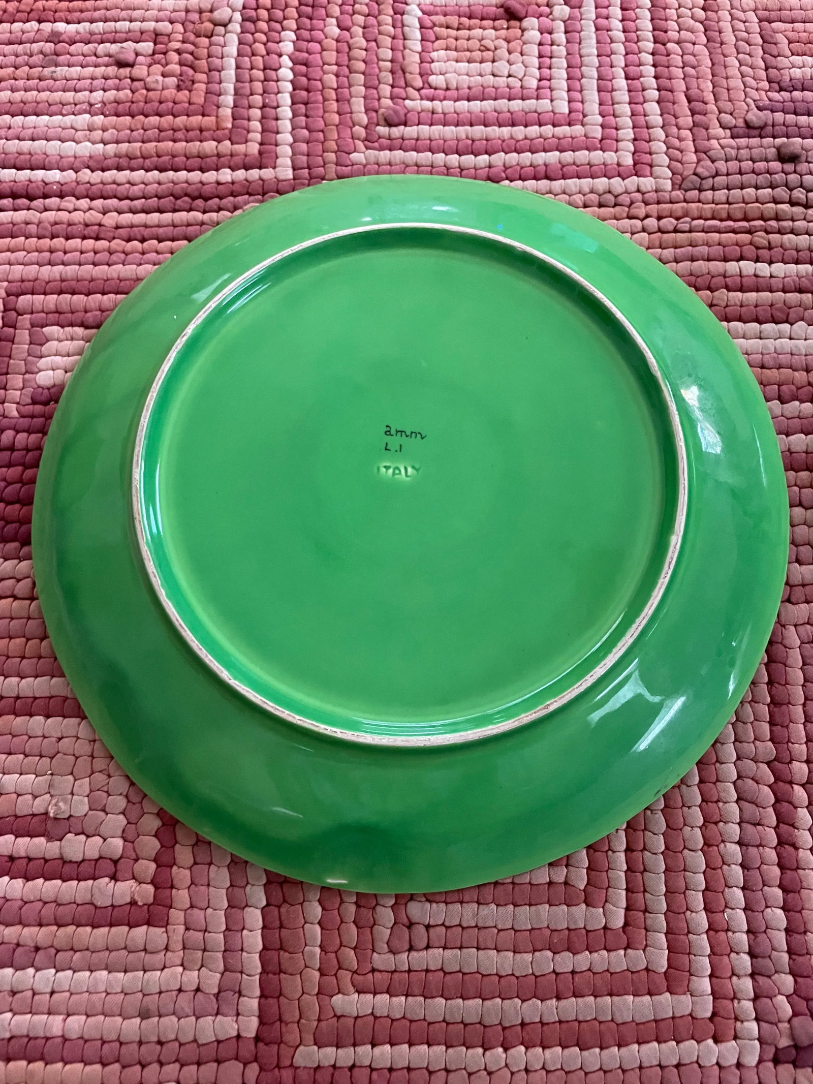 1960s Italian Large Cabbage Ware Plates- Set of 2 - 3