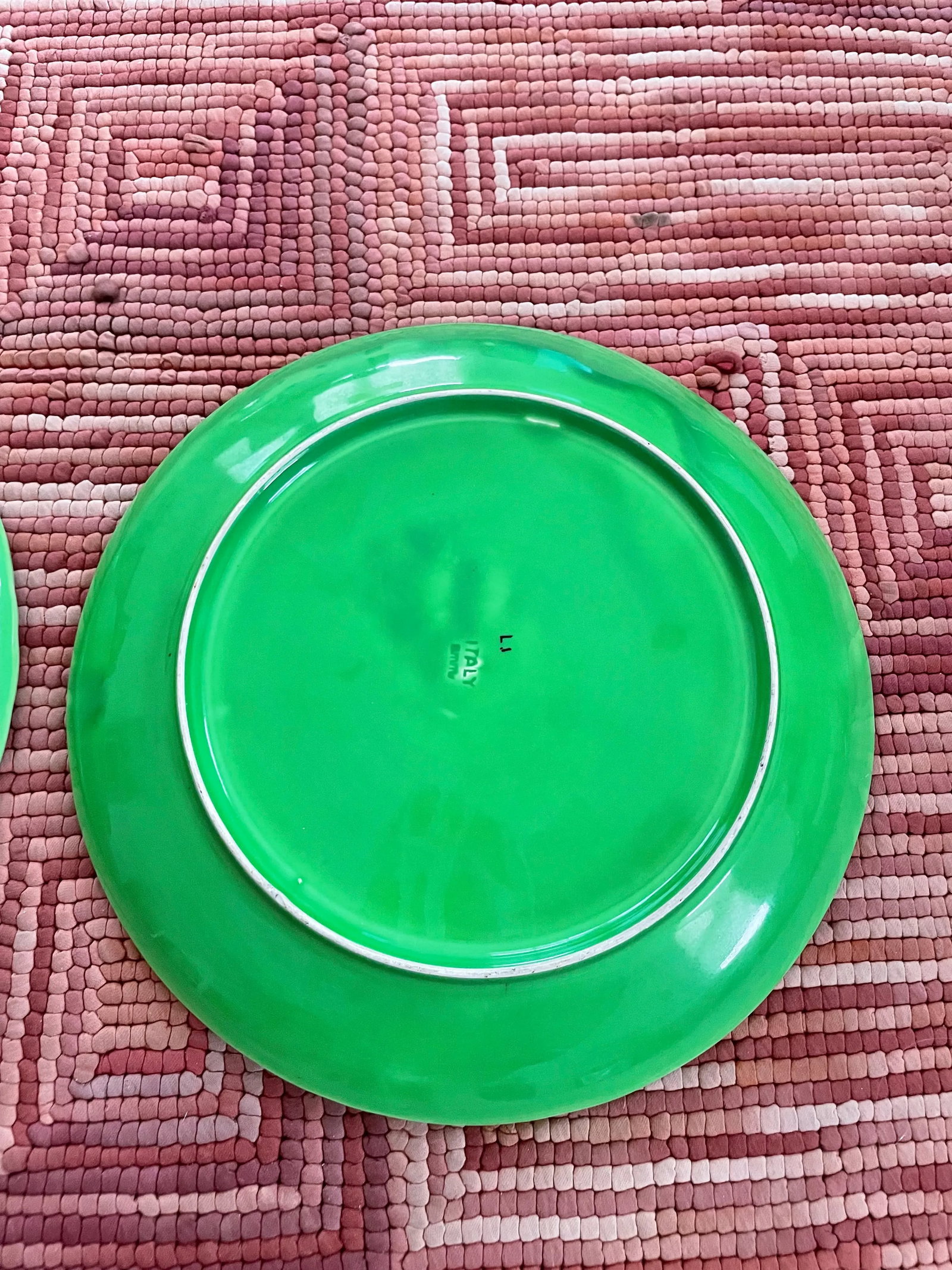 1960s Italian Large Cabbage Ware Plates- Set of 2 - 4