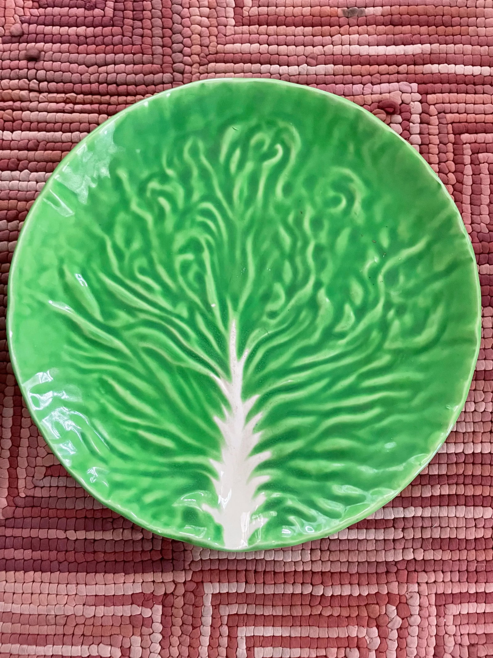 1960s Italian Large Cabbage Ware Plates- Set of 2 - 7