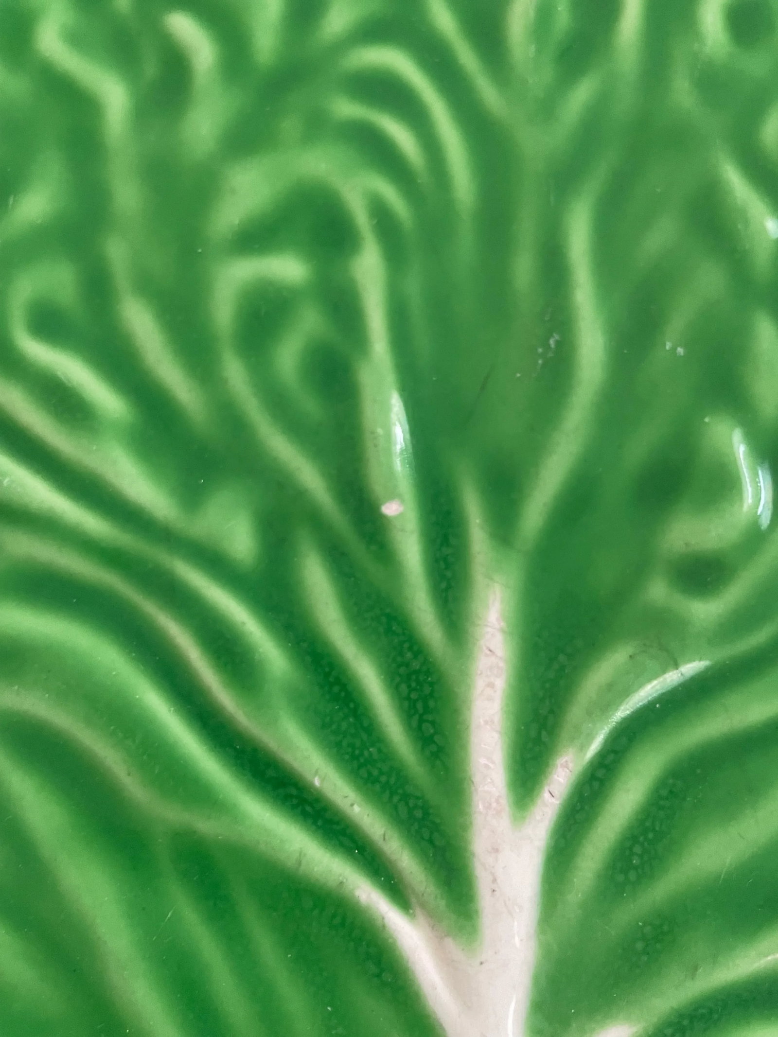 1960s Italian Large Cabbage Ware Plates- Set of 2 - 8