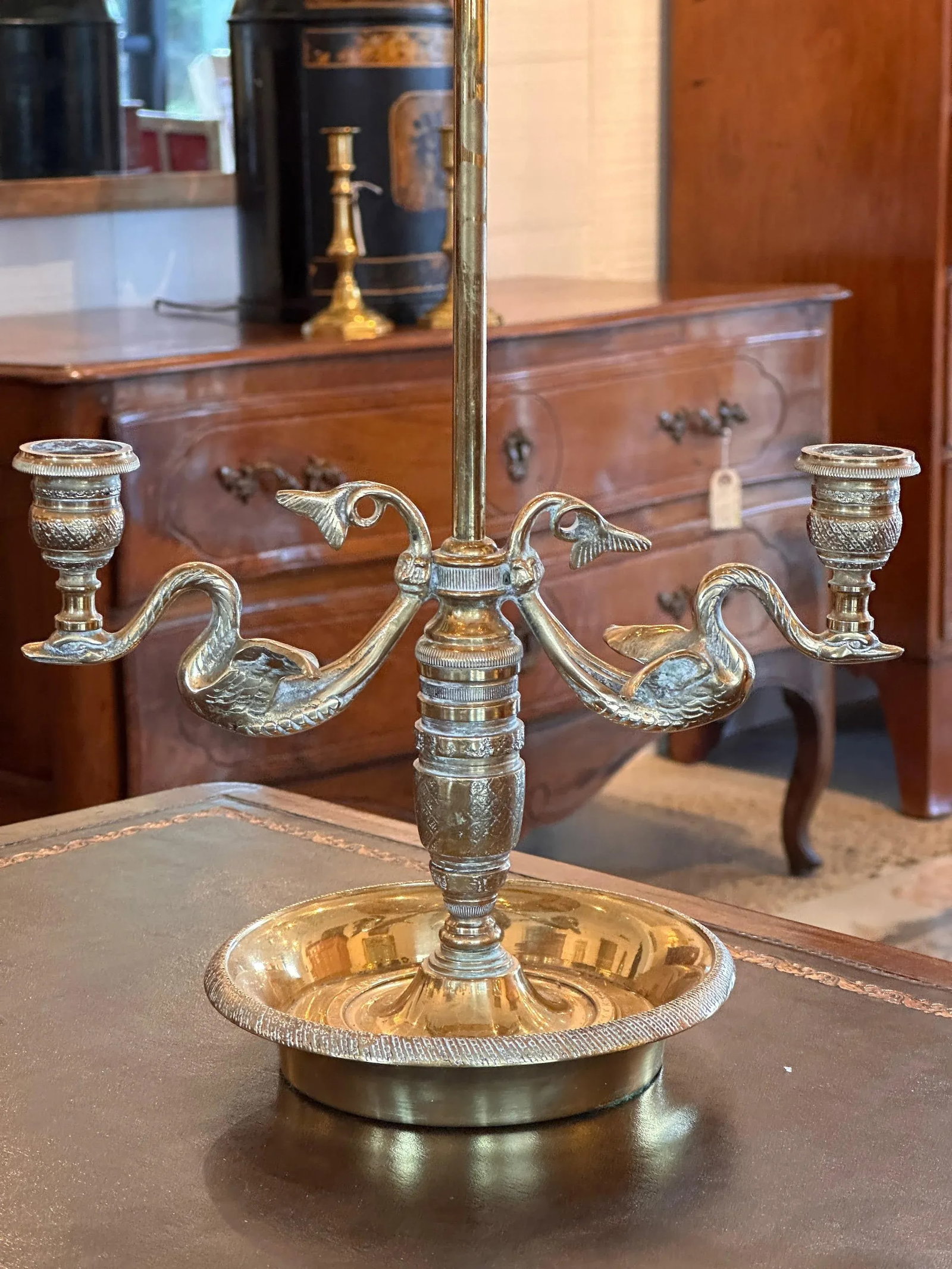 1950s Brass Bouillotte Lamp - 4