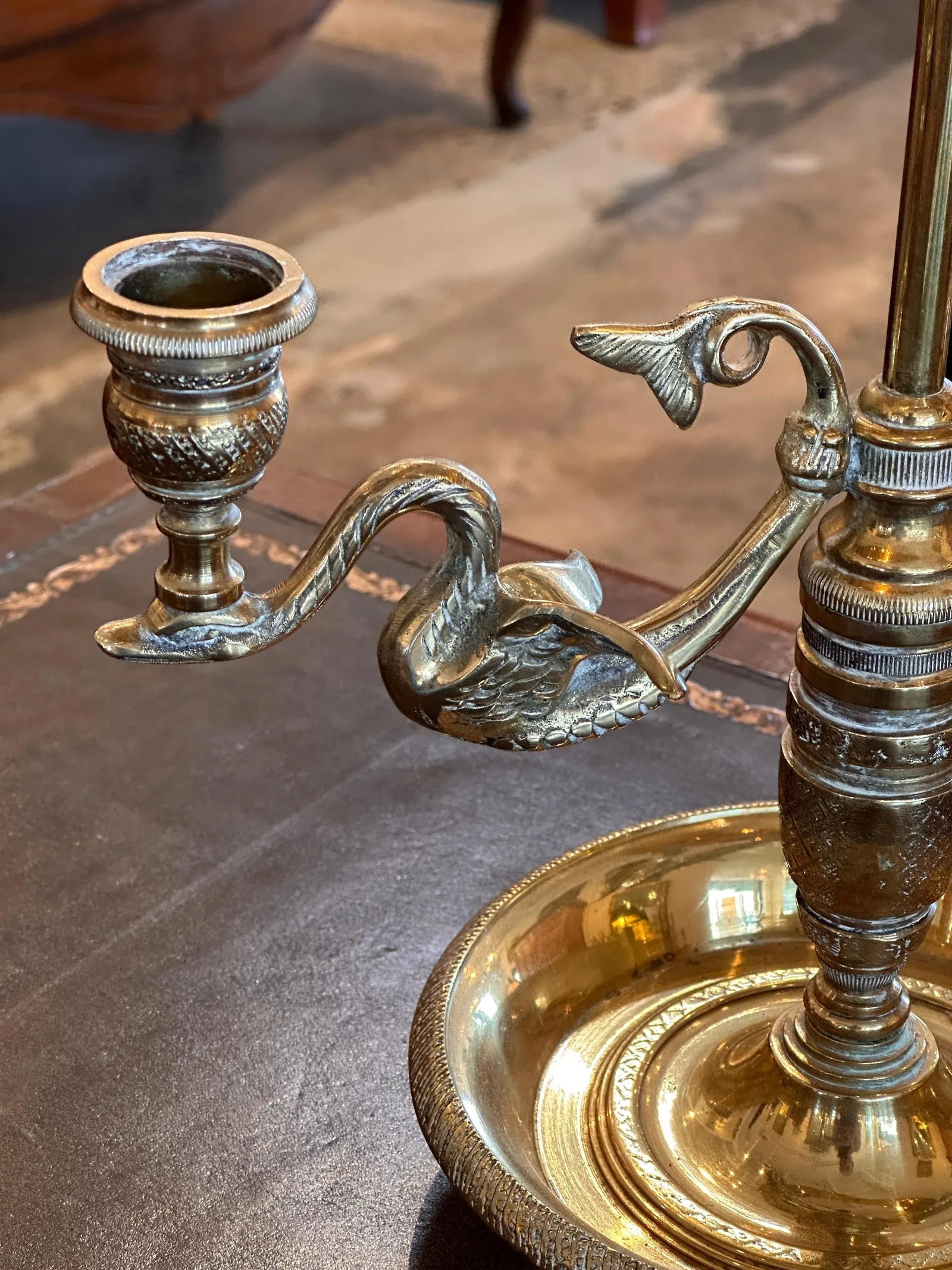 1950s Brass Bouillotte Lamp - 5