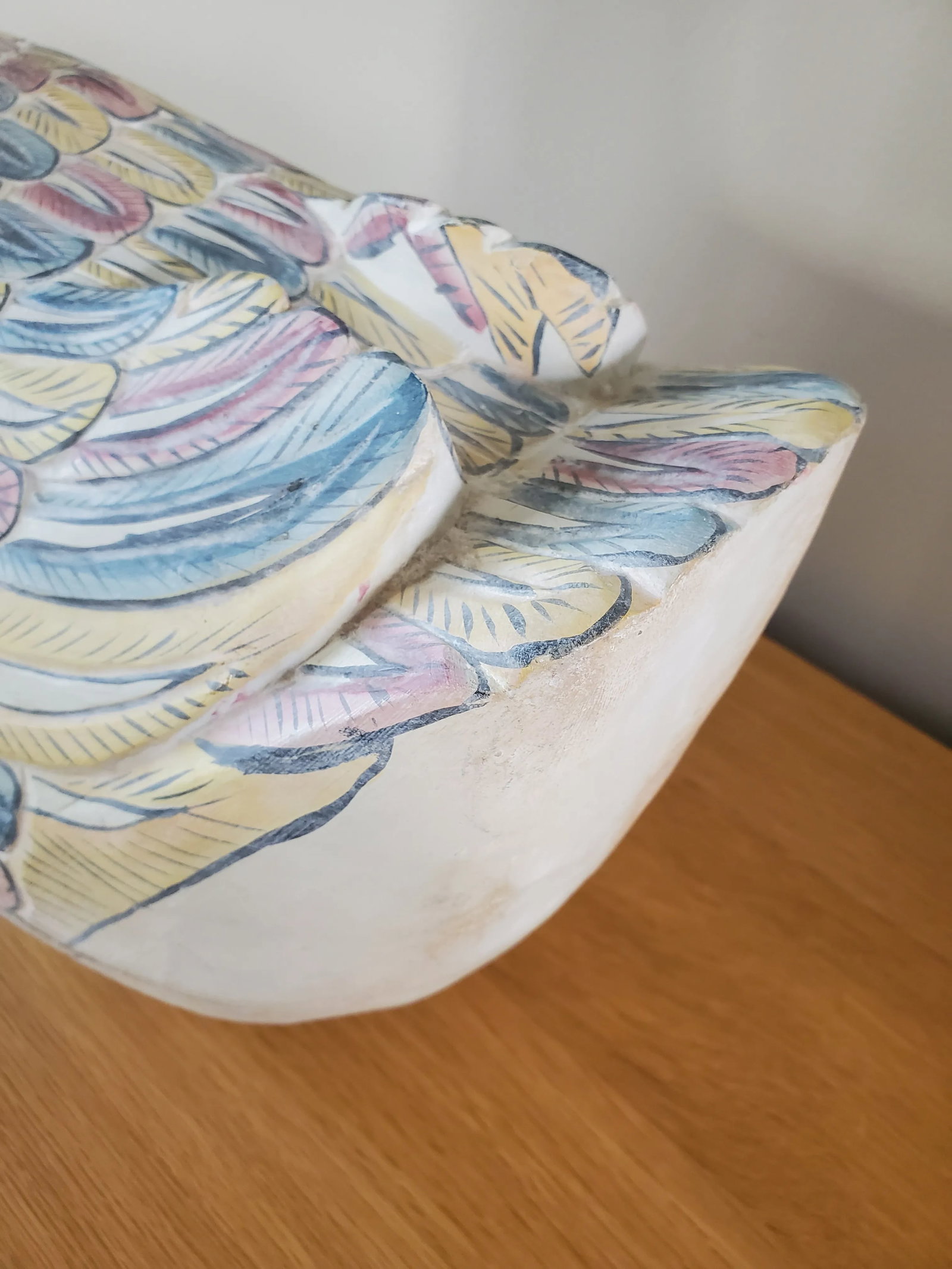 Vintage Mid 20th Century Chinese Hand-Painted Wooden Goose Box - 7