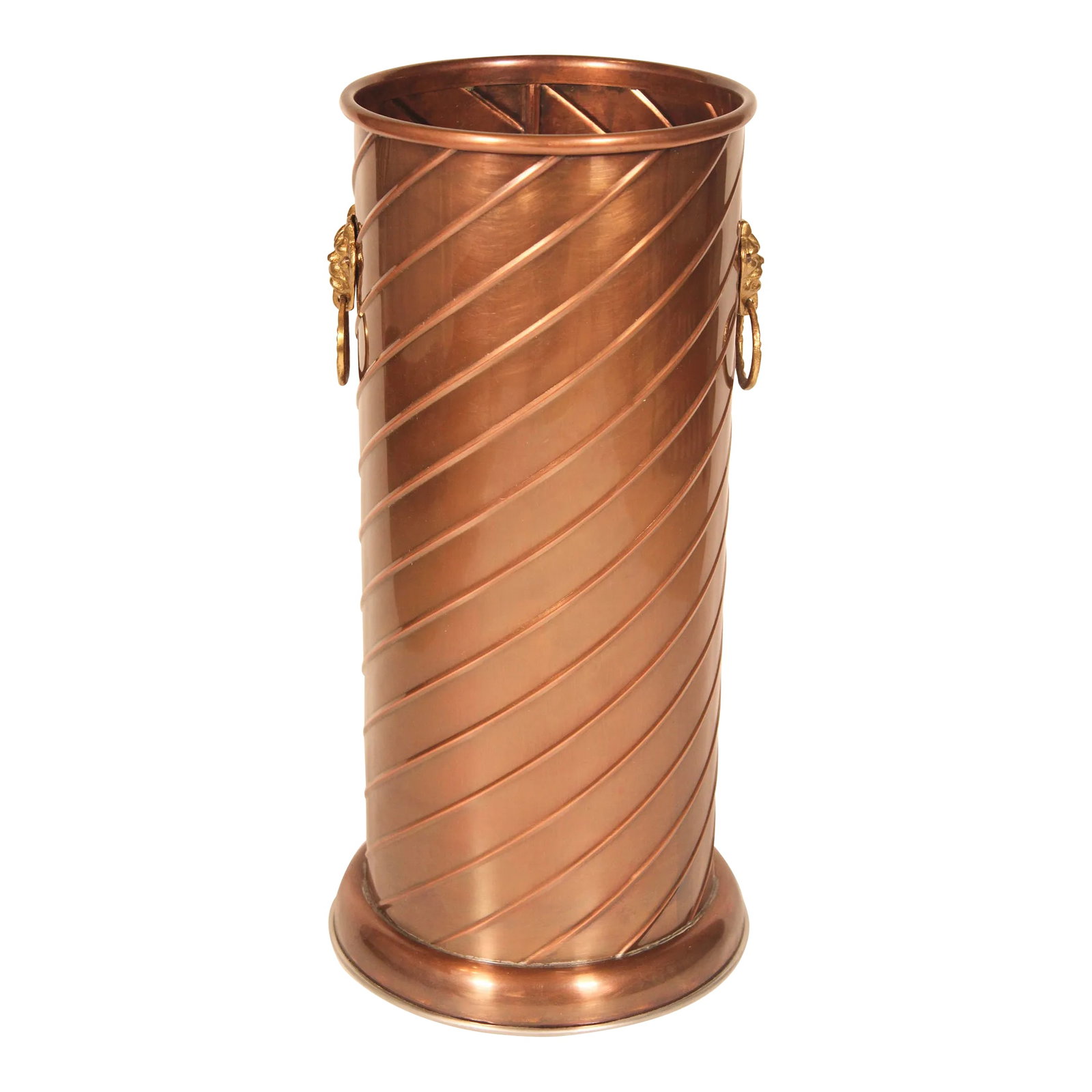 Hollywood Regency Brass and Copper Cane Holder / Umbrella Stand (1 of 10)