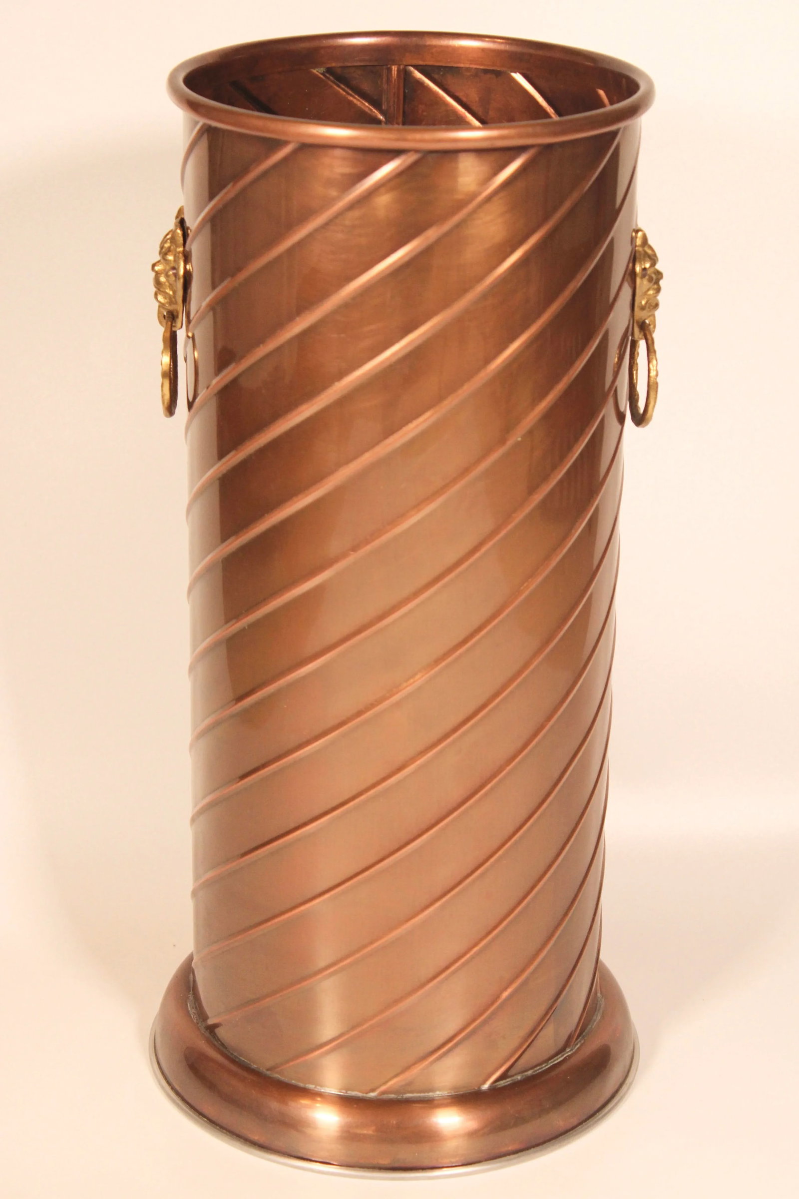 Hollywood Regency Brass and Copper Cane Holder / Umbrella Stand - 2