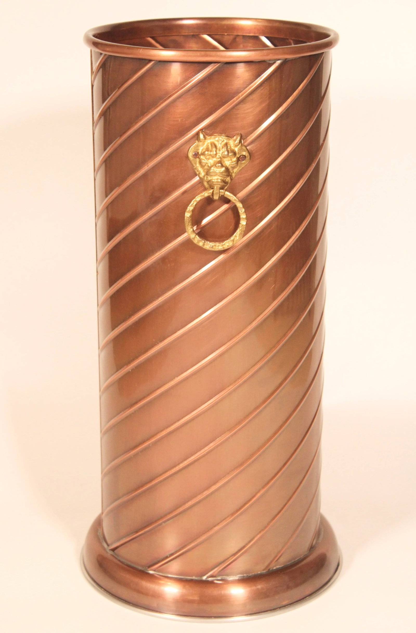 Hollywood Regency Brass and Copper Cane Holder / Umbrella Stand - 5