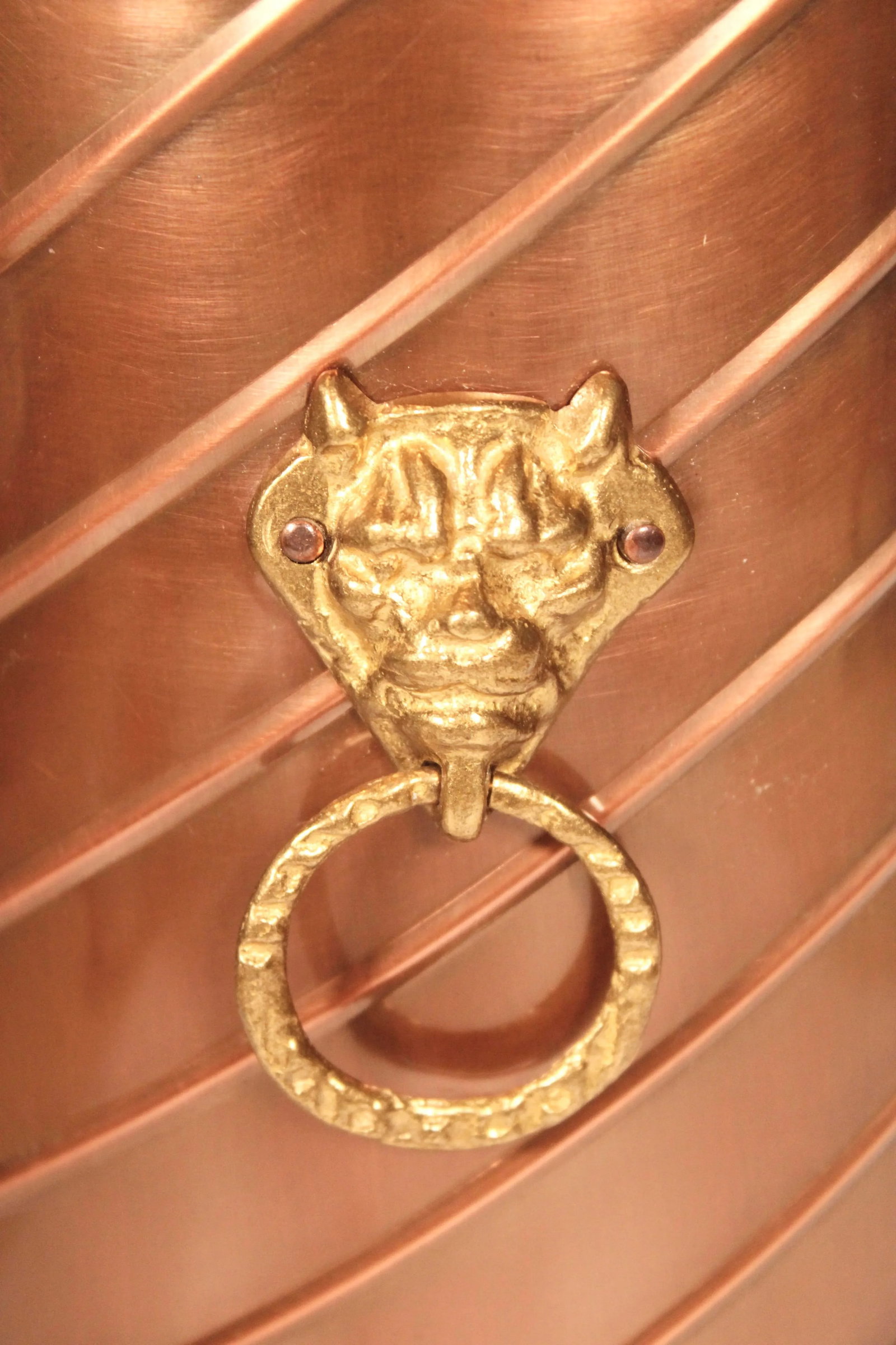 Hollywood Regency Brass and Copper Cane Holder / Umbrella Stand - 9