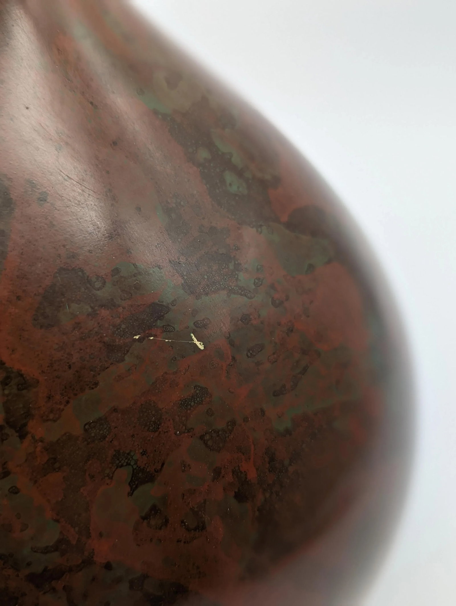 Vintage Japanese Murashido Marbleized Patina Showa Period Bronze Vase, Signed - 11
