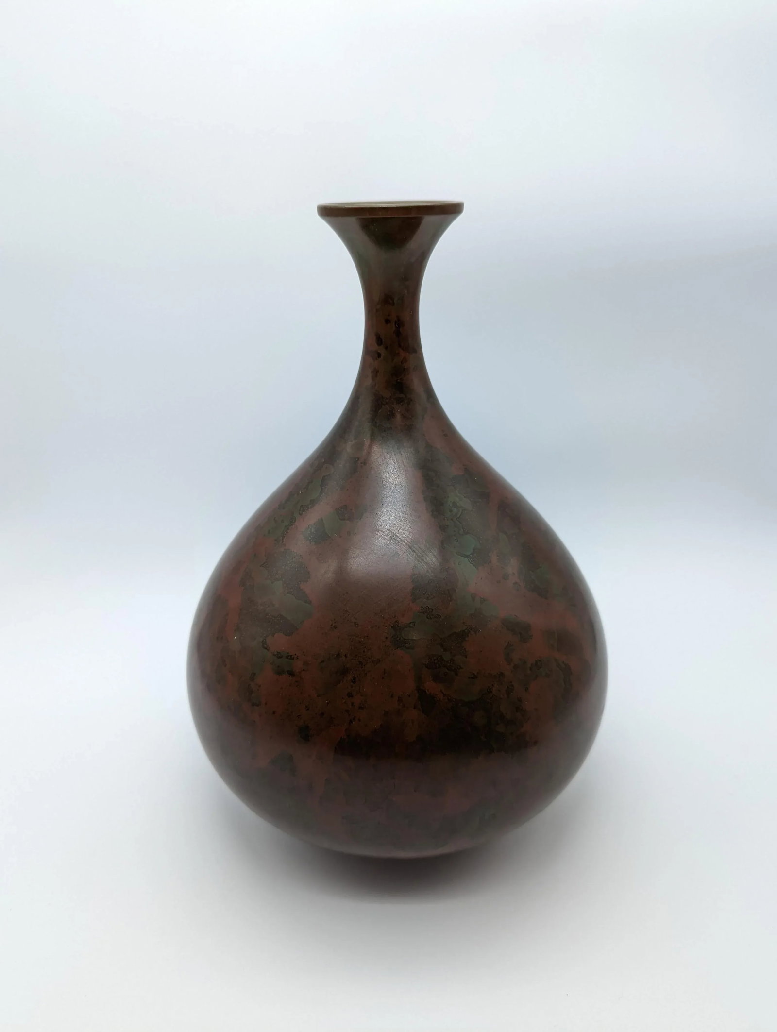 Vintage Japanese Murashido Marbleized Patina Showa Period Bronze Vase, Signed - 12
