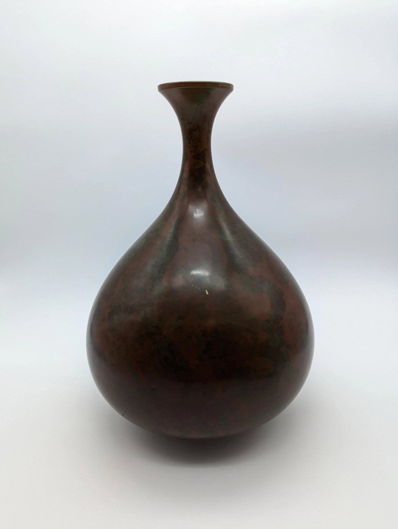 Vintage Japanese Murashido Marbleized Patina Showa Period Bronze Vase, Signed - 2