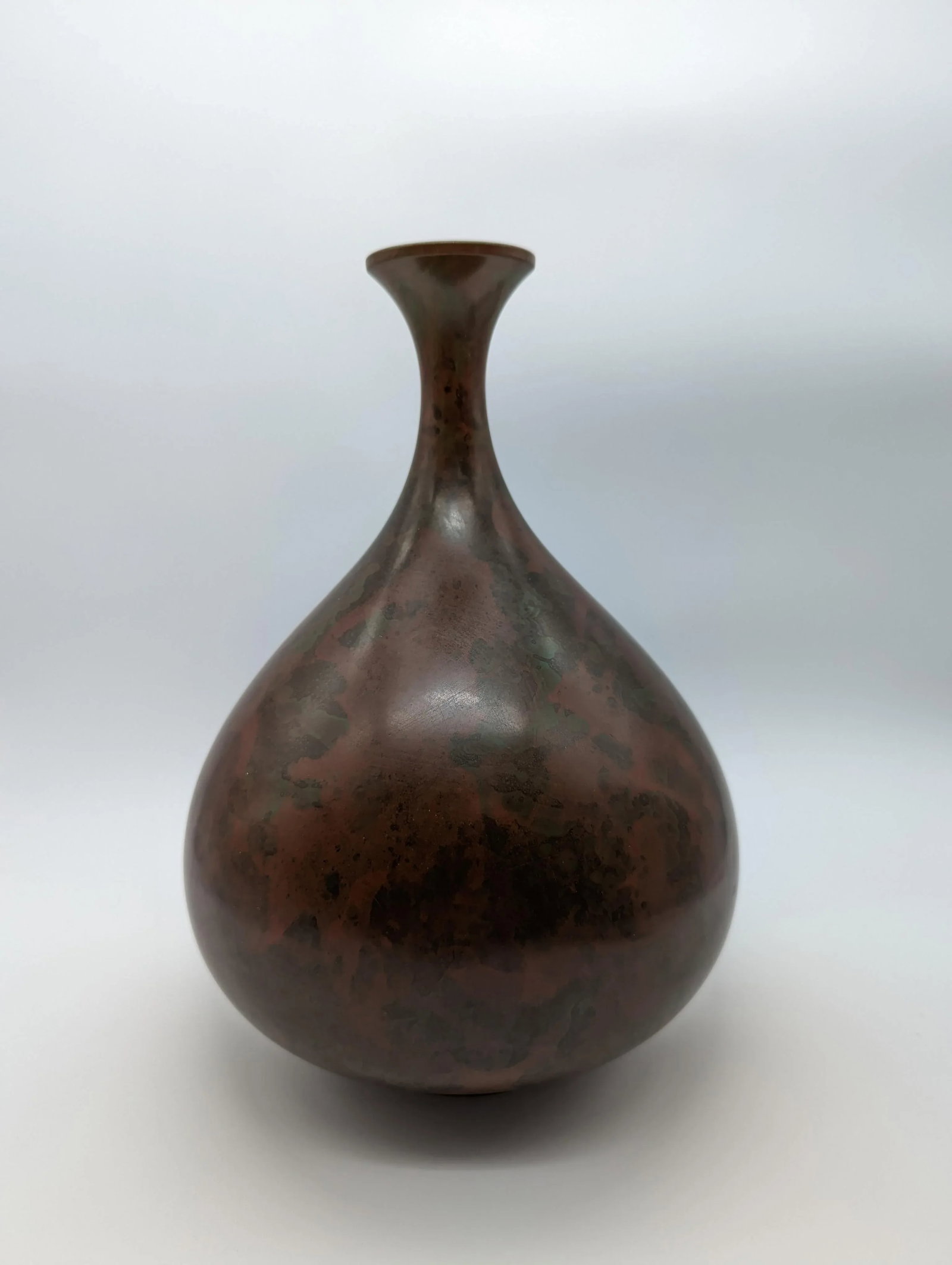 Vintage Japanese Murashido Marbleized Patina Showa Period Bronze Vase, Signed - 3