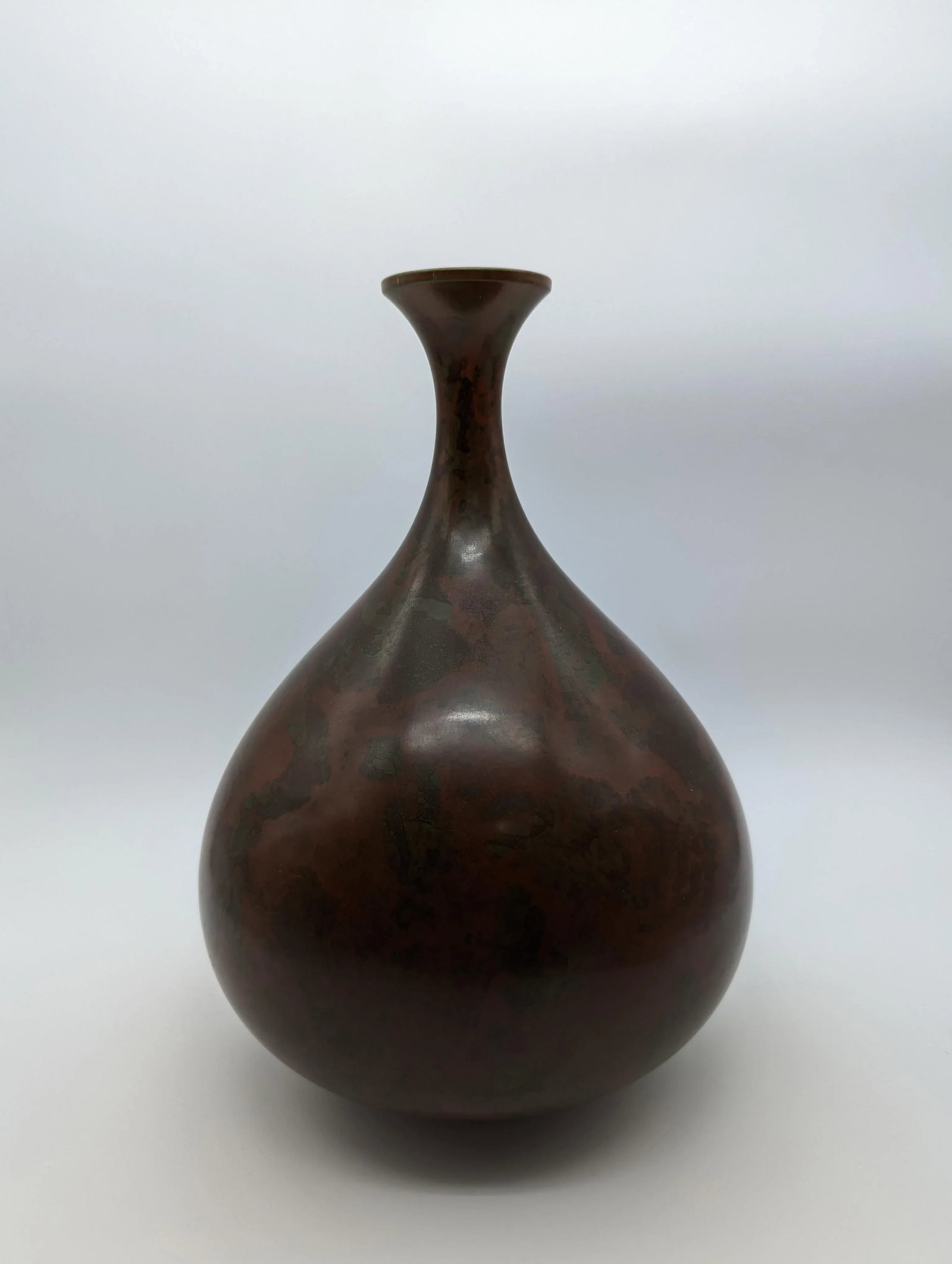 Vintage Japanese Murashido Marbleized Patina Showa Period Bronze Vase, Signed - 4