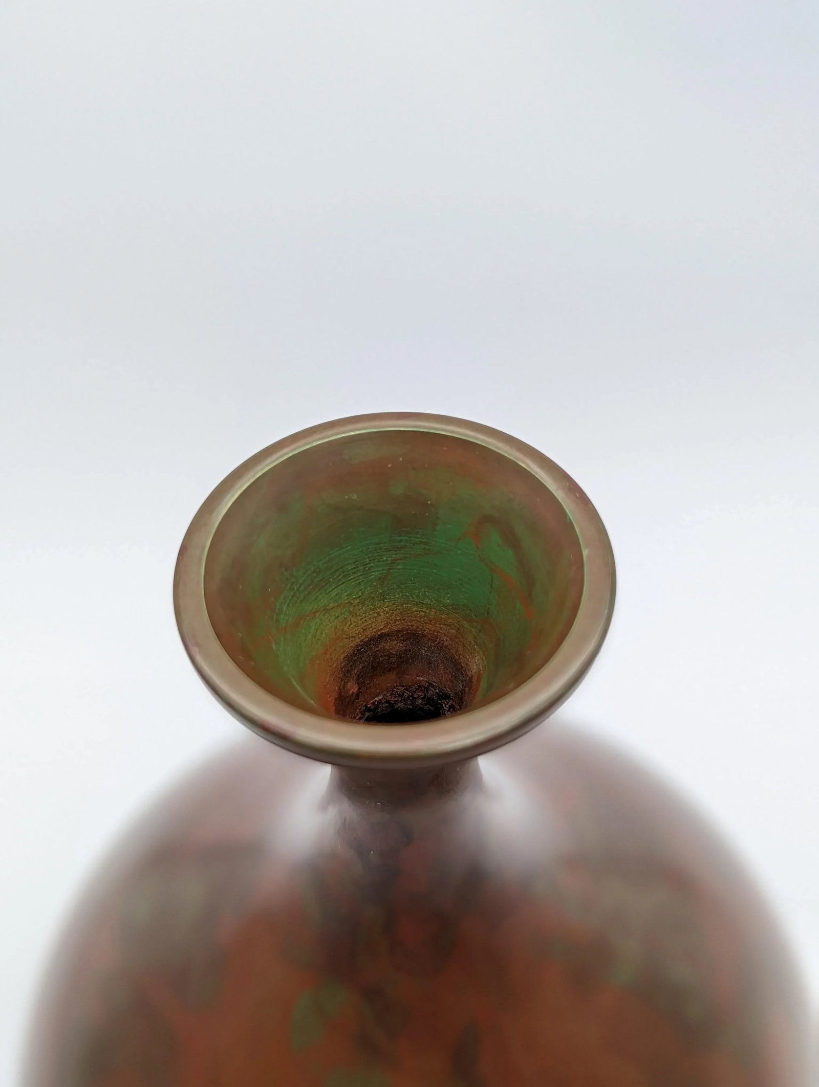 Vintage Japanese Murashido Marbleized Patina Showa Period Bronze Vase, Signed - 6
