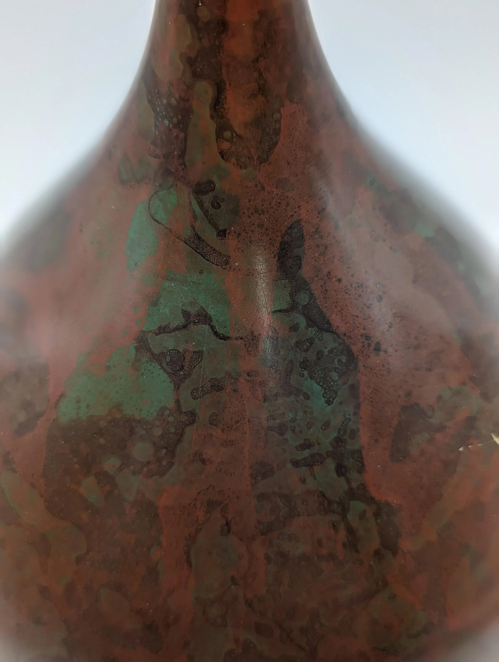 Vintage Japanese Murashido Marbleized Patina Showa Period Bronze Vase, Signed - 7