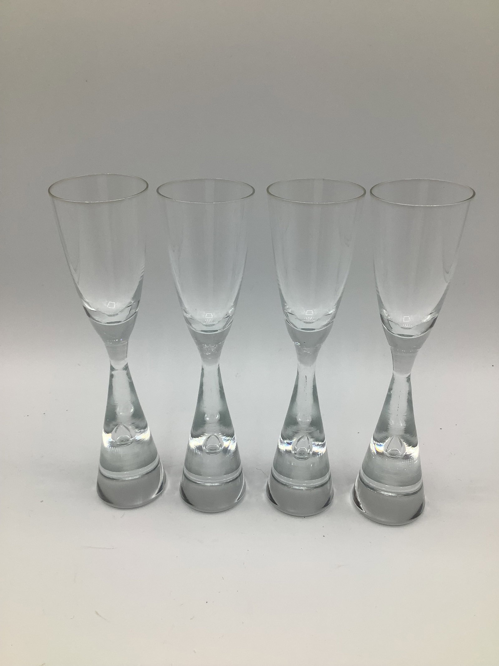 50's Holmegaard Denmark Princess Teardrop Crystal Cordial Flutes by Bent Severin - Set of 8 - 5