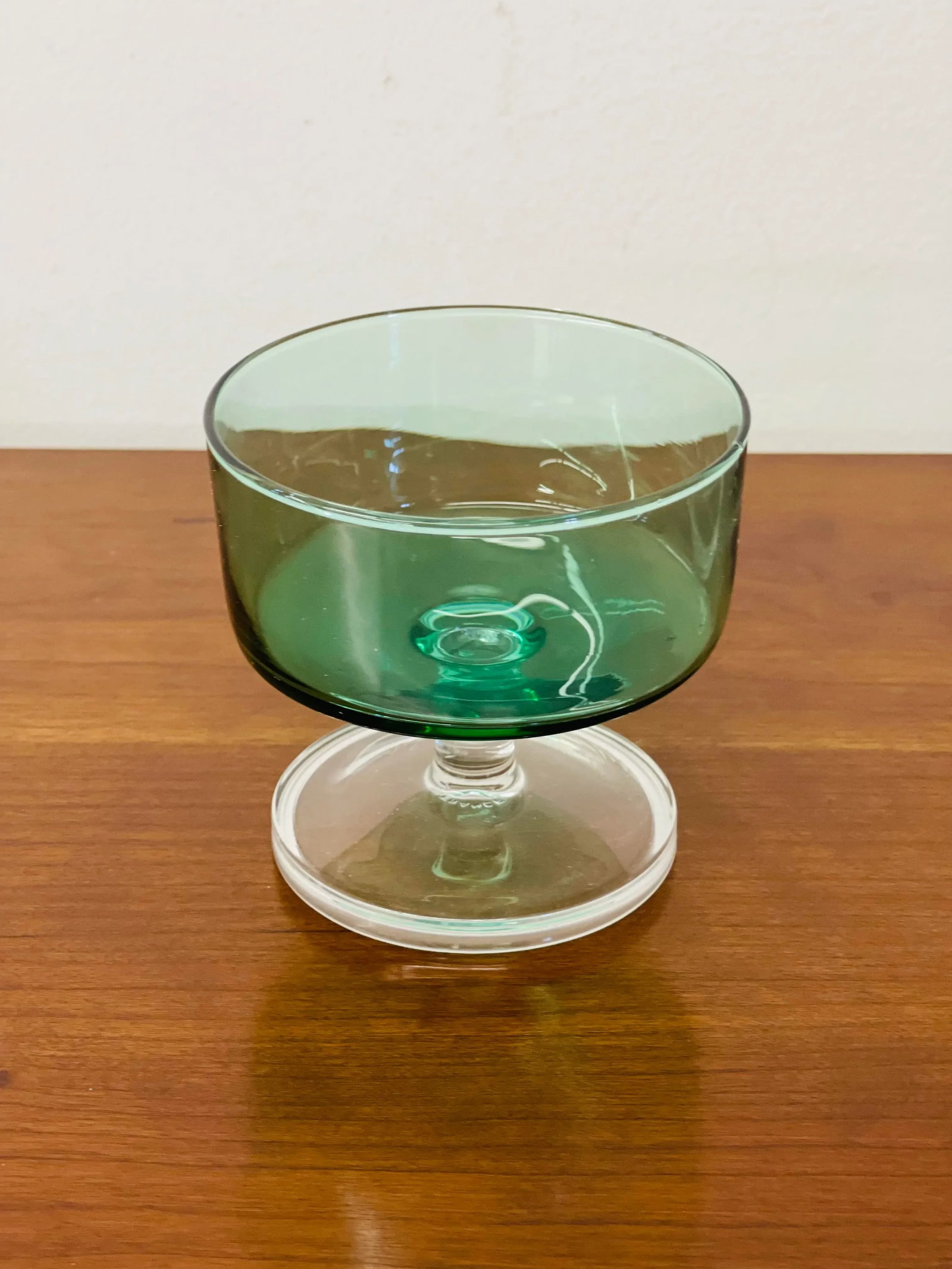 Vintage Mid-Century Modern French Cristal D'Arques Cavalier Green Champagne Coupes - Set of 4 - 7