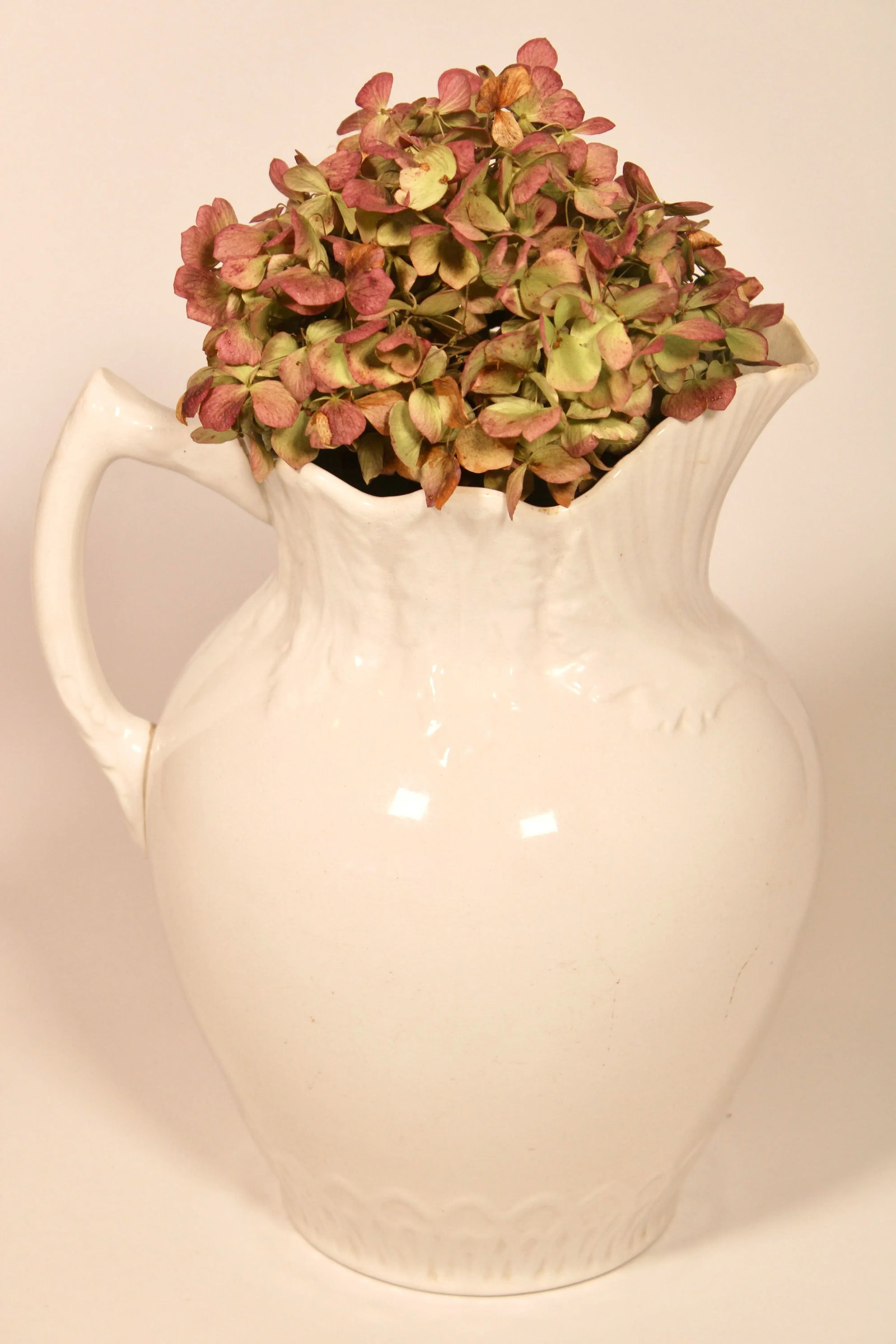 Vintage English White Ironstone Ceramic Pitcher - 10