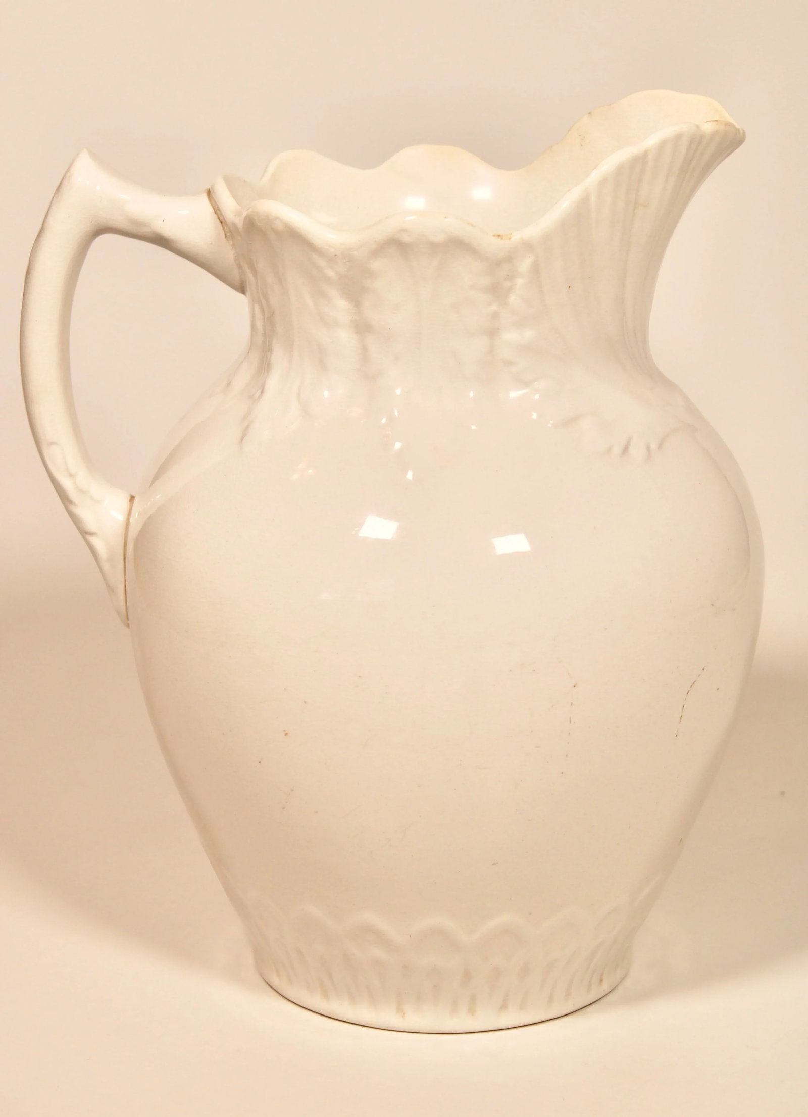 Vintage English White Ironstone Ceramic Pitcher - 11